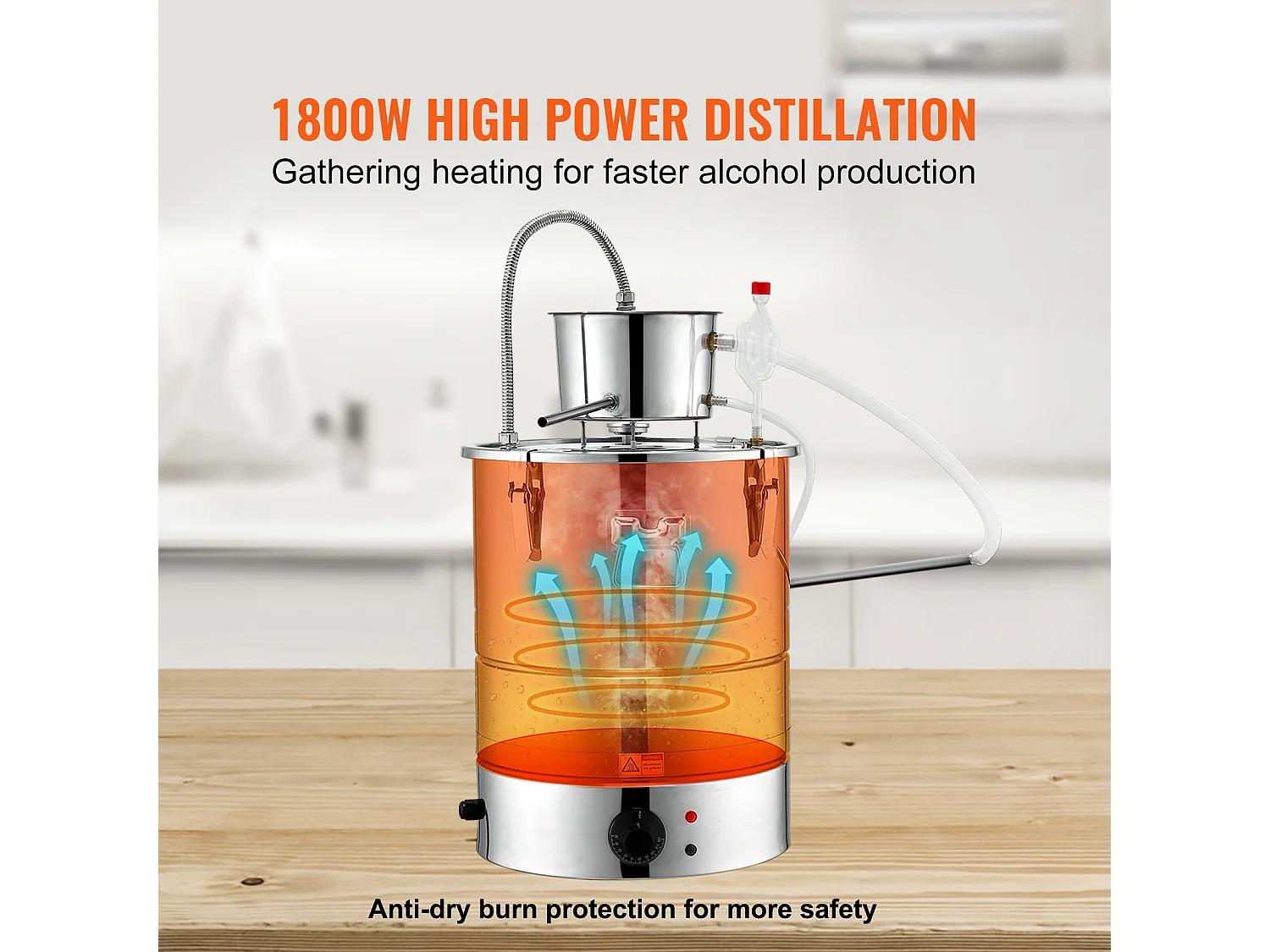 Distillateur d'Alcool SucceBuy Distillateur d'Eau Plate à Alcool 34 L avec Fût Thumper et Pompe à Eau