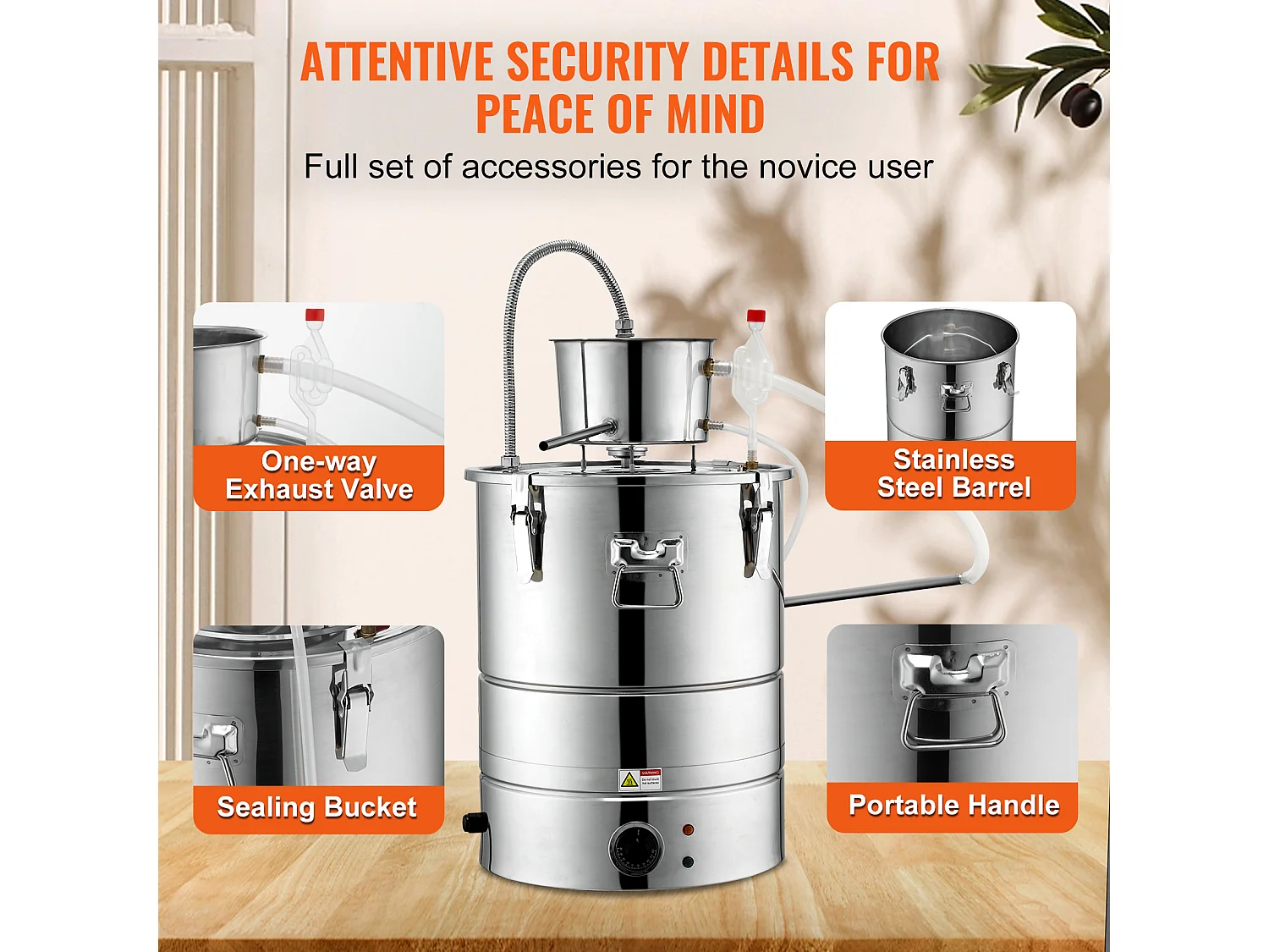 Distillateur d'Alcool SucceBuy Distillateur d'Eau Plate à Alcool 34 L avec Fût Thumper et Pompe à Eau