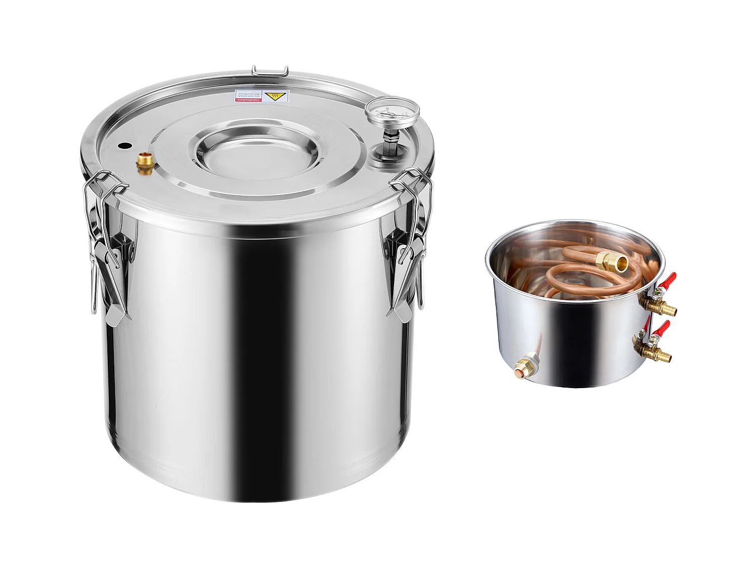 Distillateur d'Alcool SucceBuy Alambic Moonshine 19 L Kit de Brassage de Distillateur d'Eau et d'Alcool en Acier Inoxydable