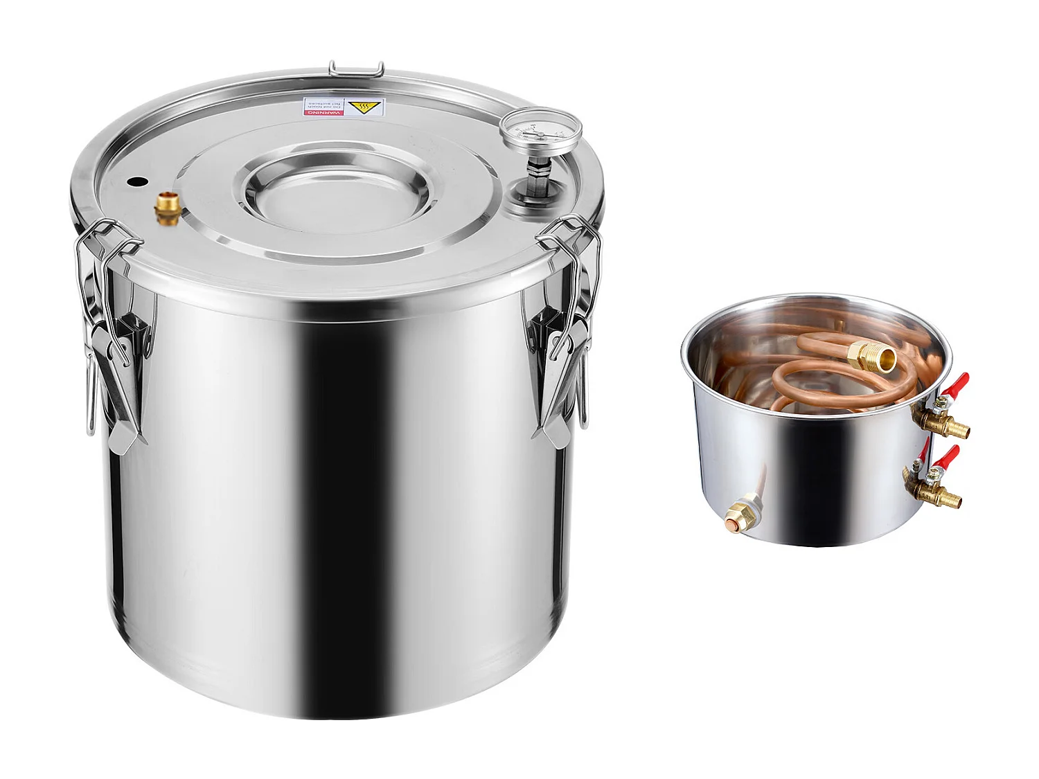 Distillateur d'Alcool SucceBuy Alambic Moonshine 19 L Kit de Brassage de Distillateur d'Eau et d'Alcool en Acier Inoxydable