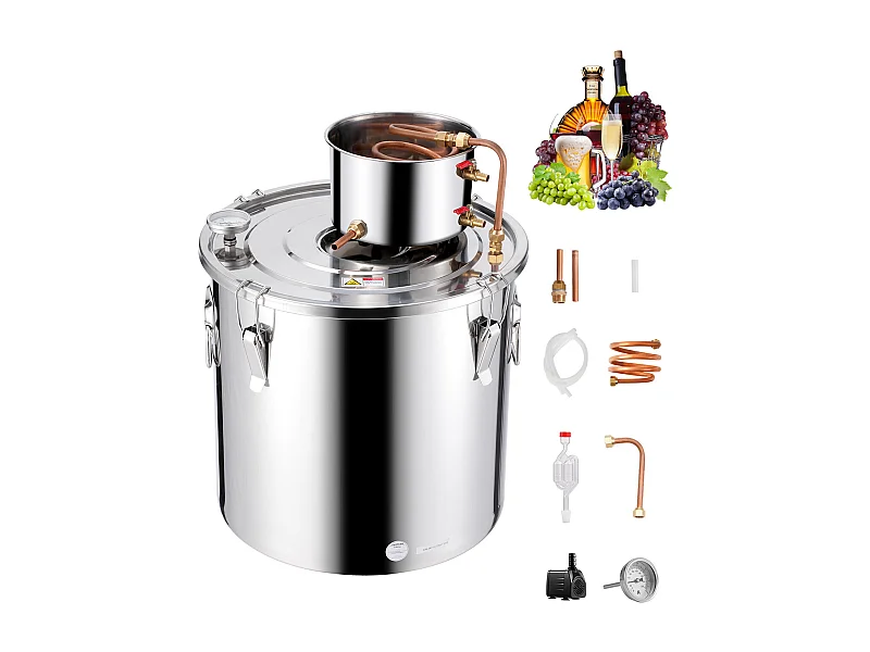 Distillateur d'Alcool SucceBuy 50 L Moonshine Still, Kit de Brassage de Distillateur d'Eau et d'Alcool, Acier Inoxydable