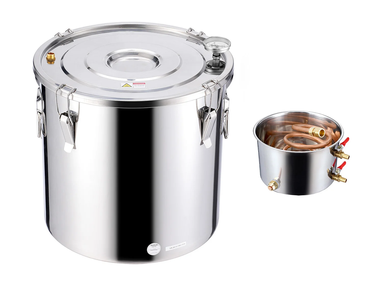 Distillateur d'Alcool SucceBuy 50 L Moonshine Still, Kit de Brassage de Distillateur d'Eau et d'Alcool, Acier Inoxydable