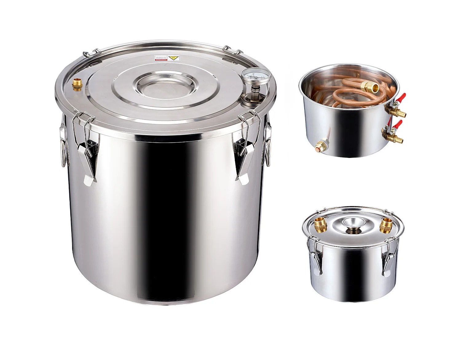 Distillatore di Alcol SucceBuy Distillatore di Acqua Moonshine da 11 Litri con Fusto Thumper e Pompa dell'Acqua da 8 W