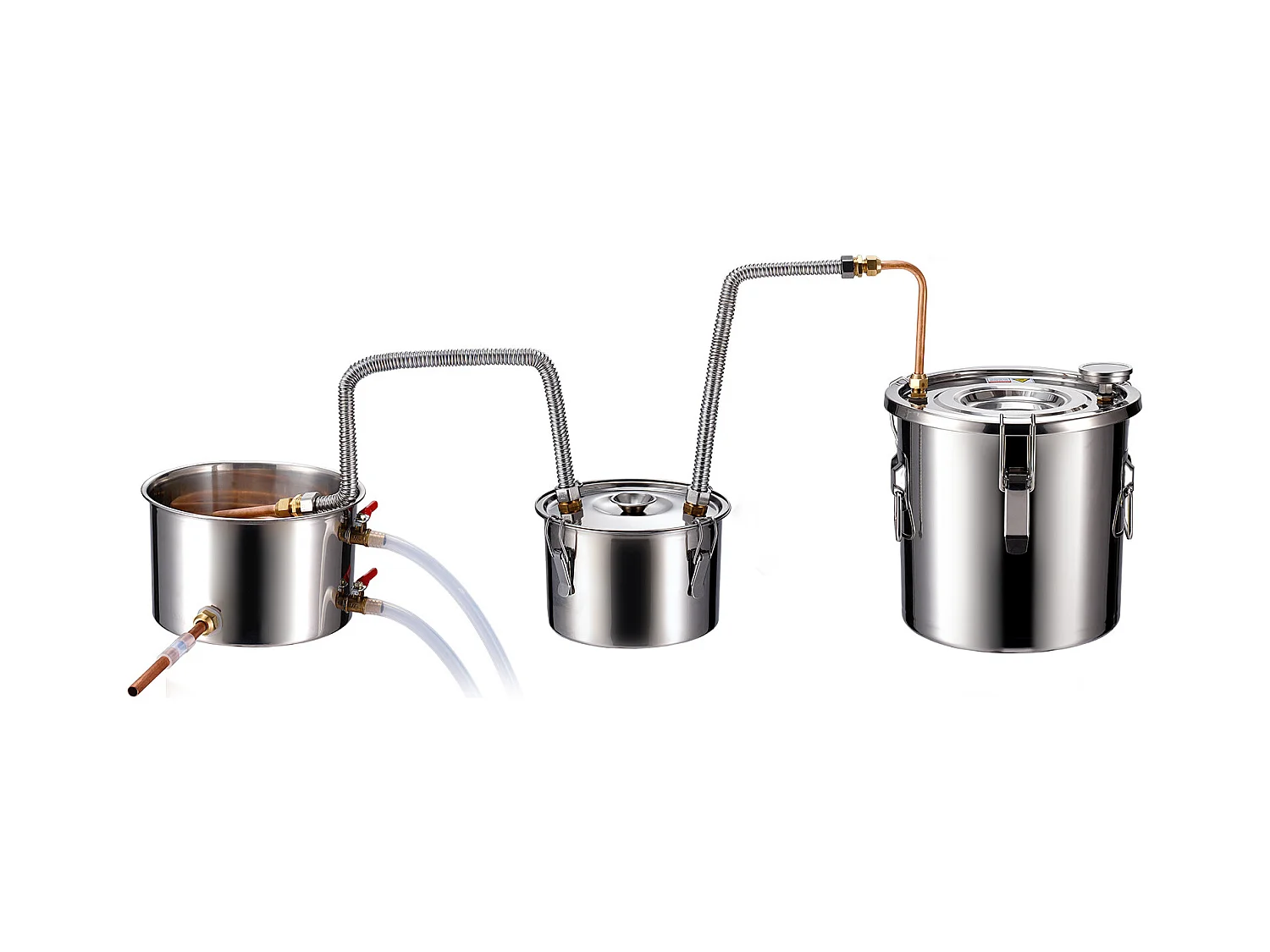 Distillatore di Alcol SucceBuy Distillatore di Acqua Moonshine da 11 Litri con Fusto Thumper e Pompa dell'Acqua da 8 W