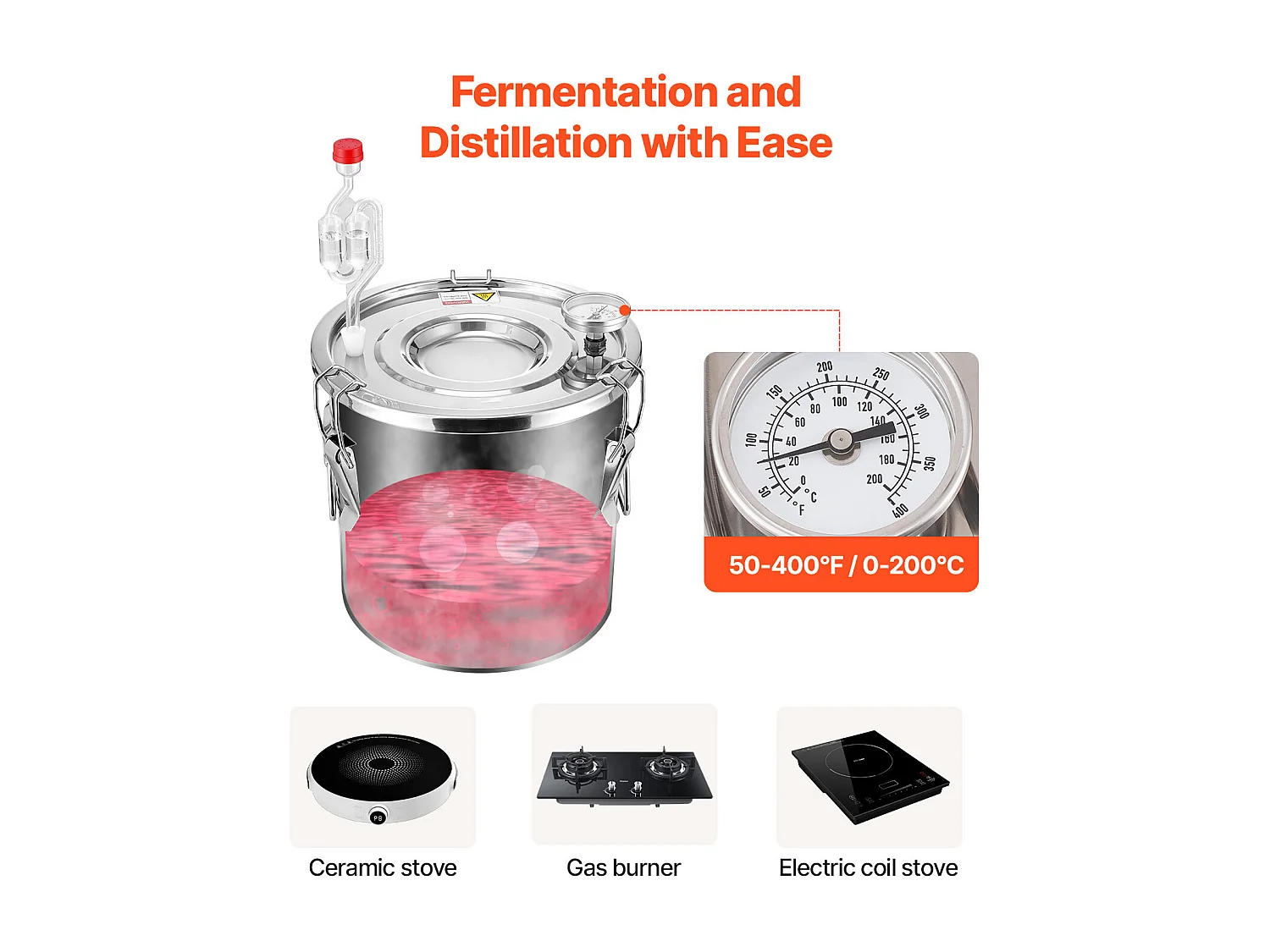 Distillateur d'Alcool SucceBuy Distillateur d'Eau Plate Moonshine 11 L avec Fût Thumper et Pompe à Eau 8W