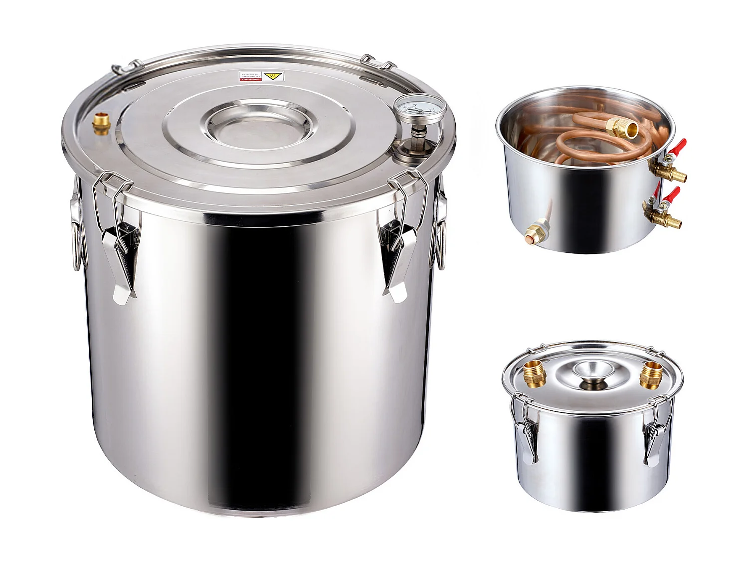 Distillateur d'Alcool SucceBuy Distillateur d'Eau Plate Moonshine 11 L avec Fût Thumper et Pompe à Eau 8W