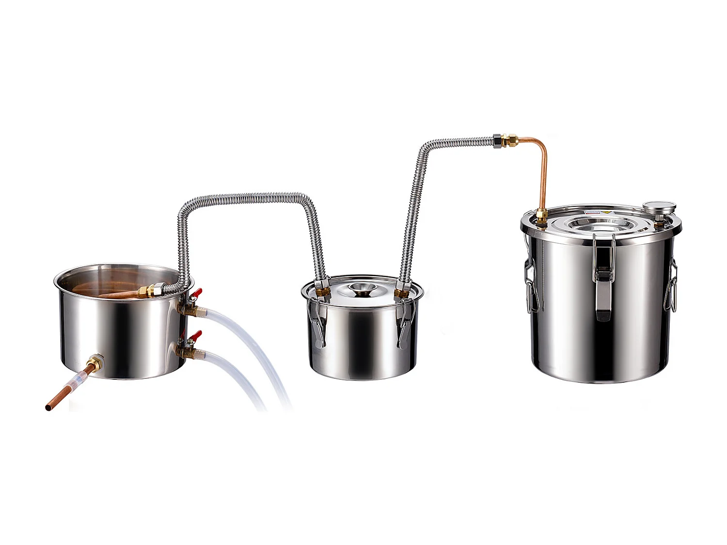 Distillateur d'Alcool SucceBuy Distillateur d'Eau Plate Moonshine 11 L avec Fût Thumper et Pompe à Eau 8W