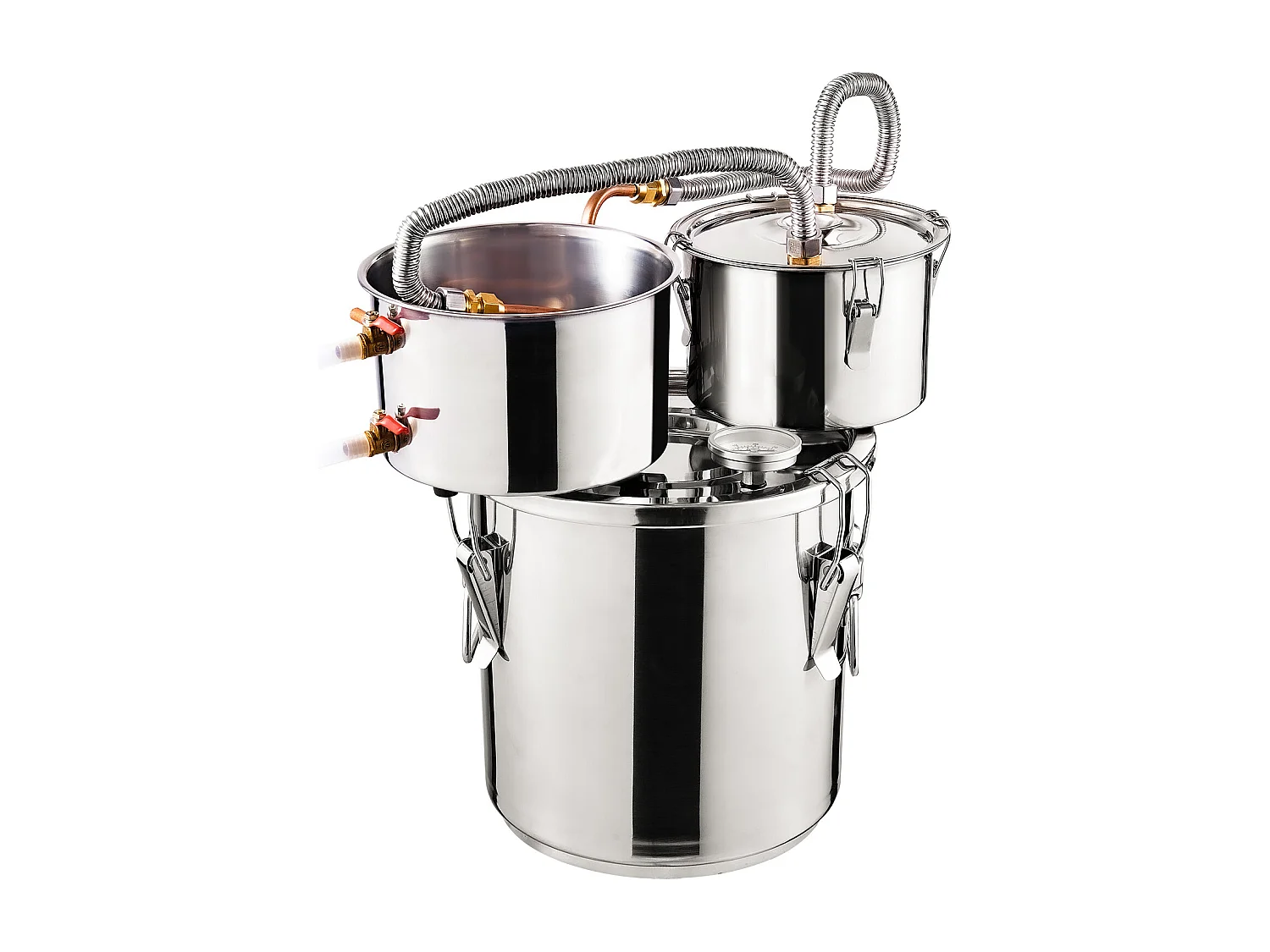 Distillateur d'Alcool SucceBuy Distillateur d'Eau Plate Moonshine 11 L avec Fût Thumper et Pompe à Eau 8W