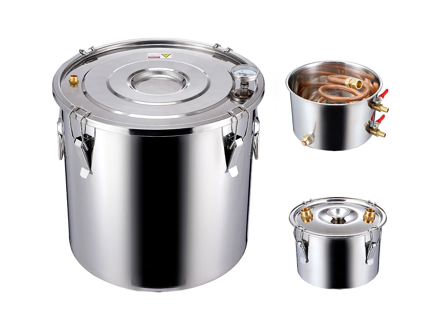 Distillateur d'Alcool SucceBuy Distillateur d'Eau Plate Moonshine 50 L avec Fût Thumper et Pompe à Eau