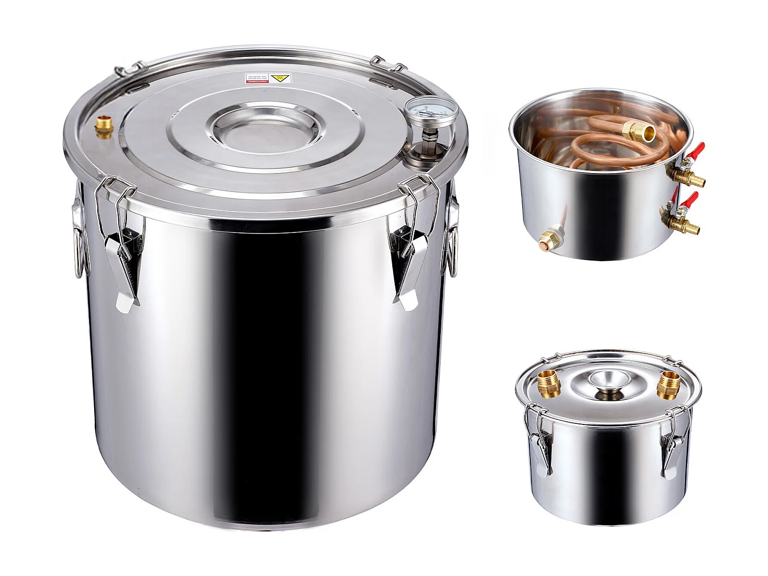 Distillateur d'Alcool SucceBuy Distillateur d'Eau Plate Moonshine 50 L avec Fût Thumper et Pompe à Eau