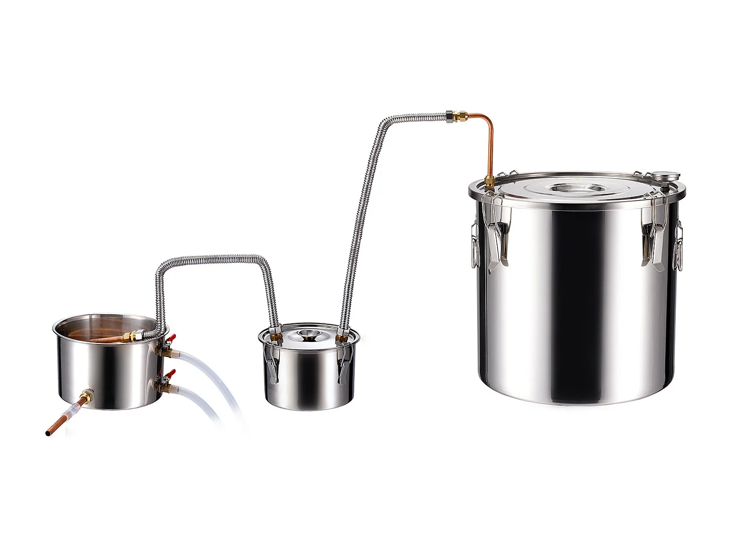 Distillateur d'Alcool SucceBuy Distillateur d'Eau Plate Moonshine 50 L avec Fût Thumper et Pompe à Eau