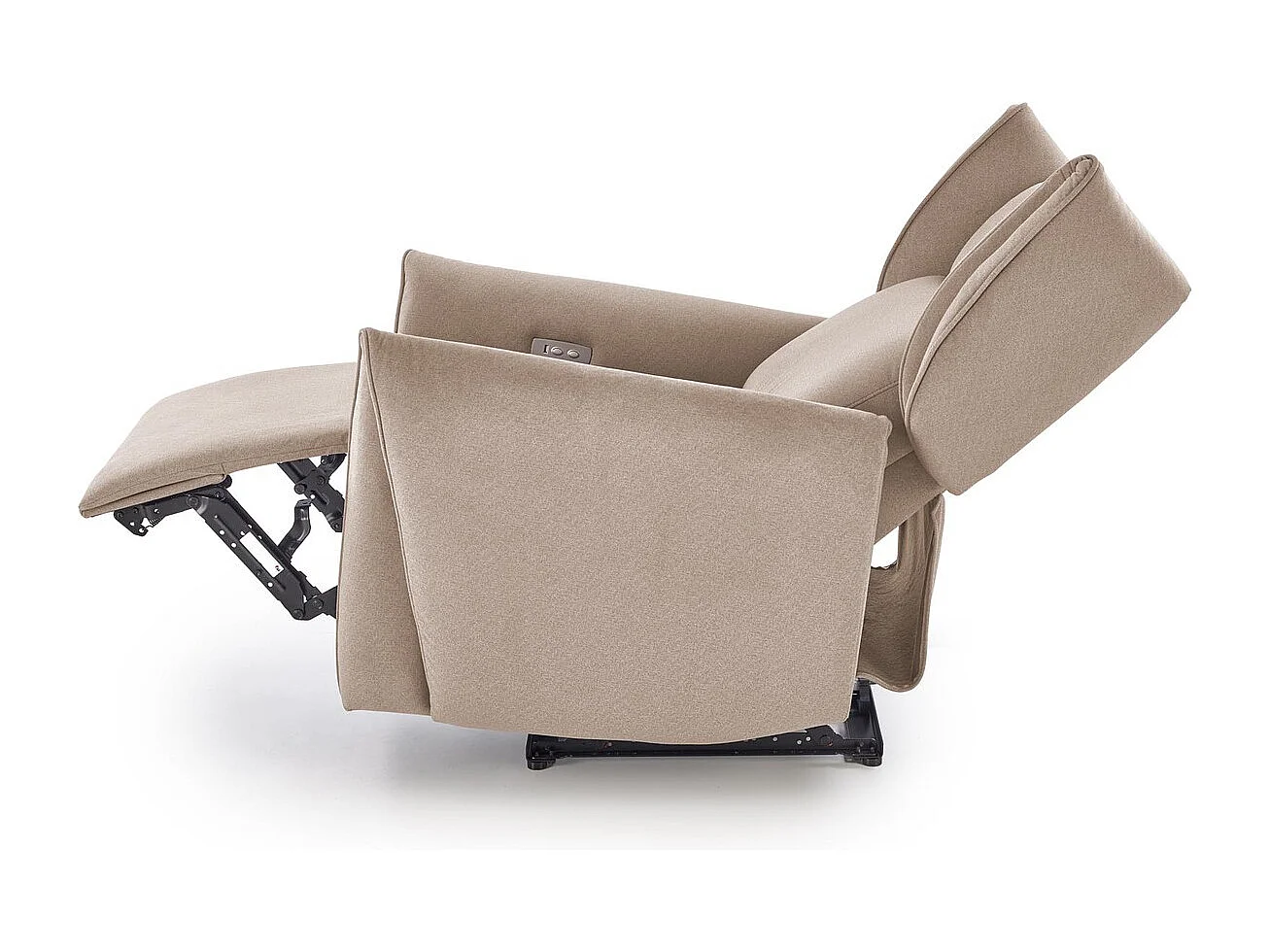 Poltrona Gelato/rivestimento in tessuto/funzione relax/USB/Beige