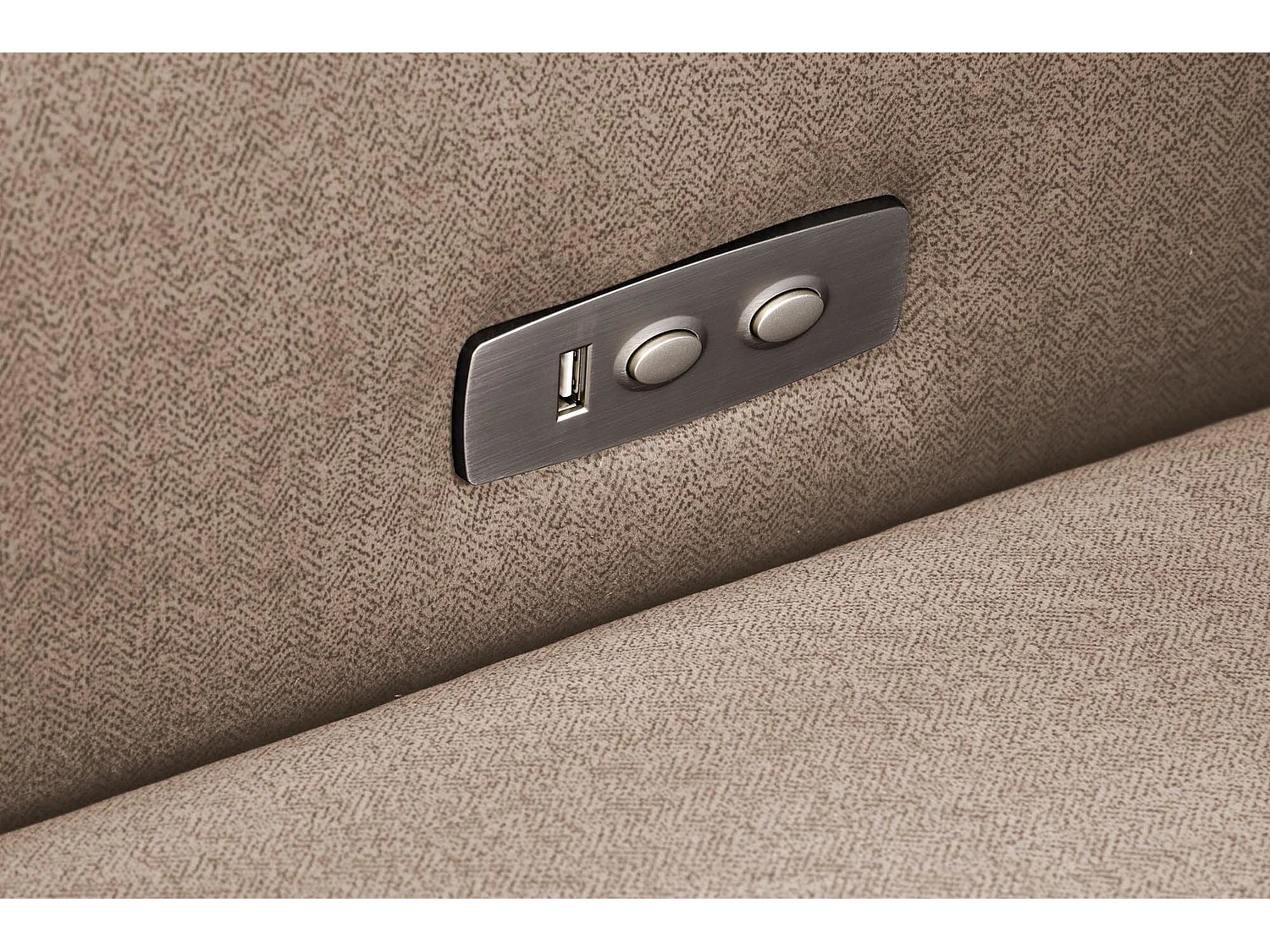 Poltrona Gelato/rivestimento in tessuto/funzione relax/USB/Beige