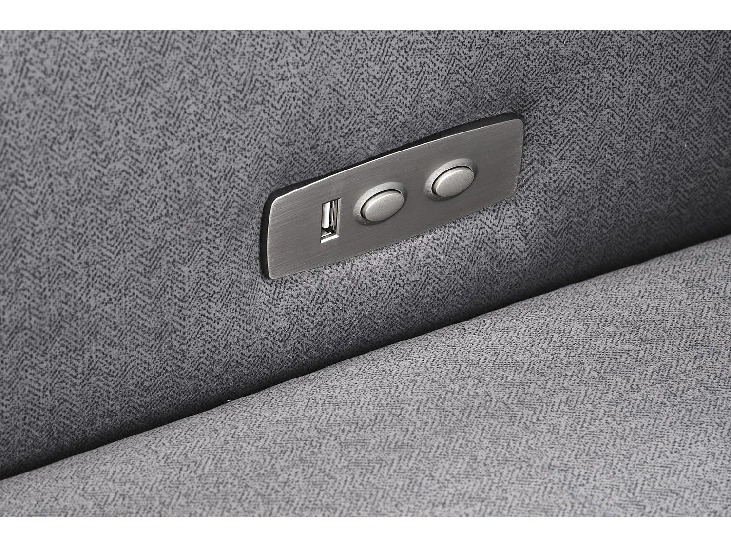 Poltrona Gelato/rivestimento in tessuto/funzione relax/USB/grigio