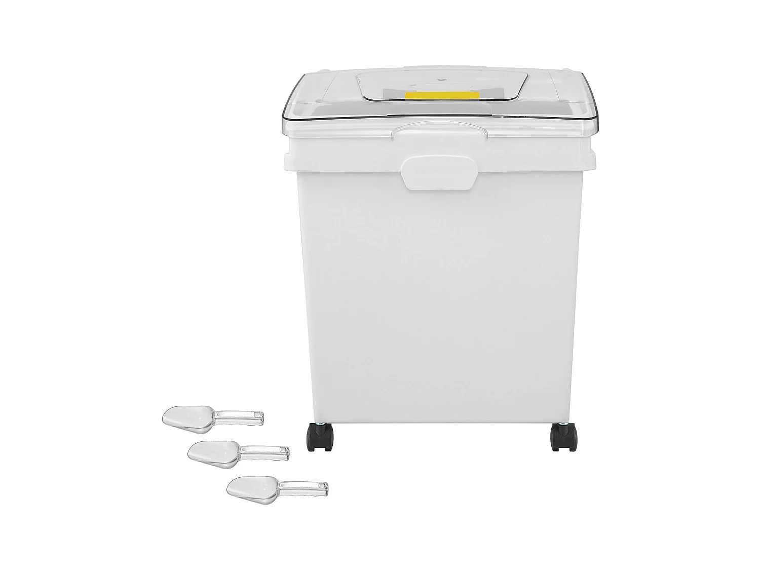 Zutatenbehälter-Set SucceBuy, 40 l, Mehlvorratsbehälter mit Rollen, 3 Stück, Weiß