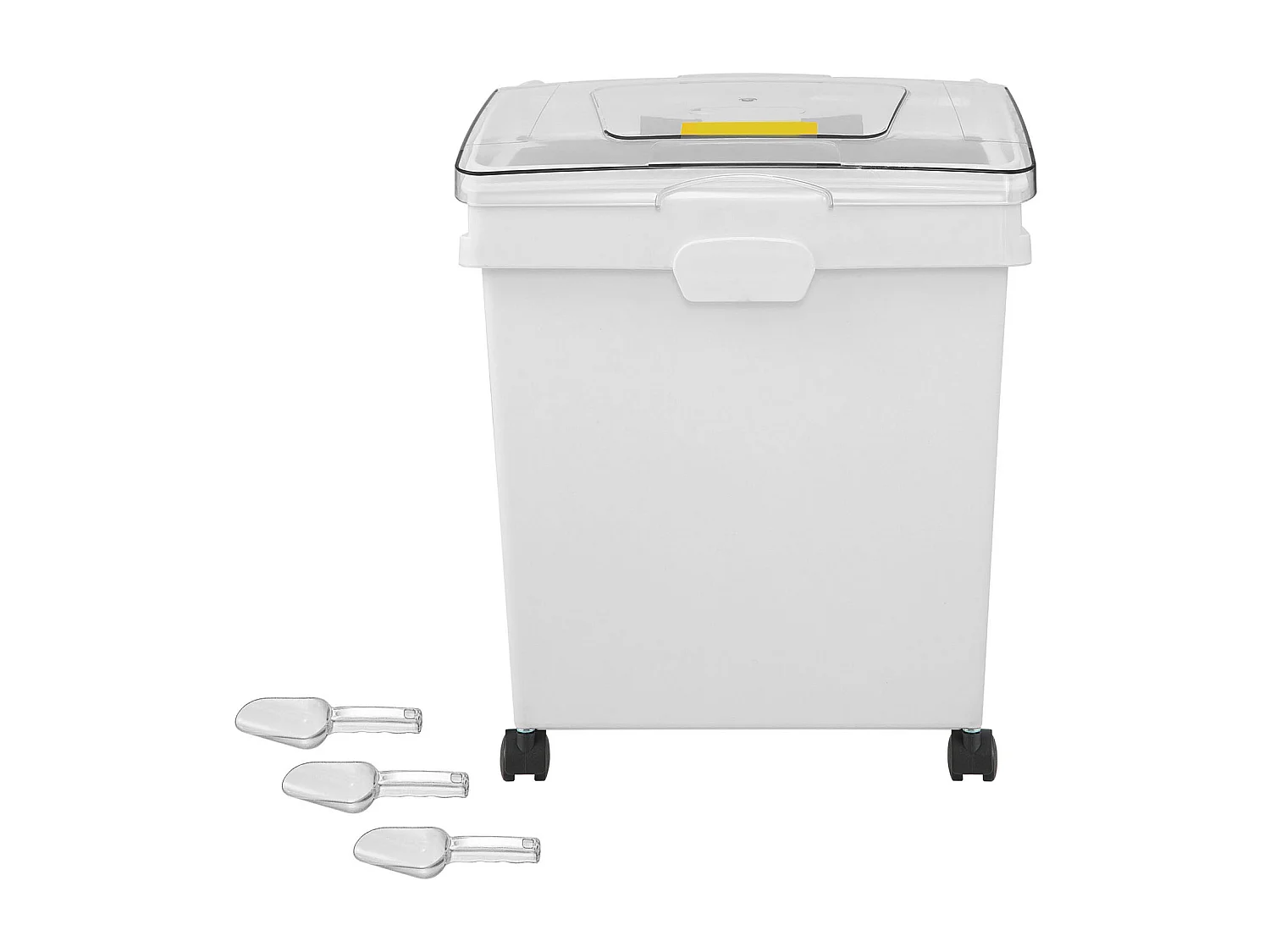Ensemble de Bacs à Ingrédients SucceBuy, 40L, Bacs de Stockage de Farine avec Roulettes, 3 Pièces, Blanc