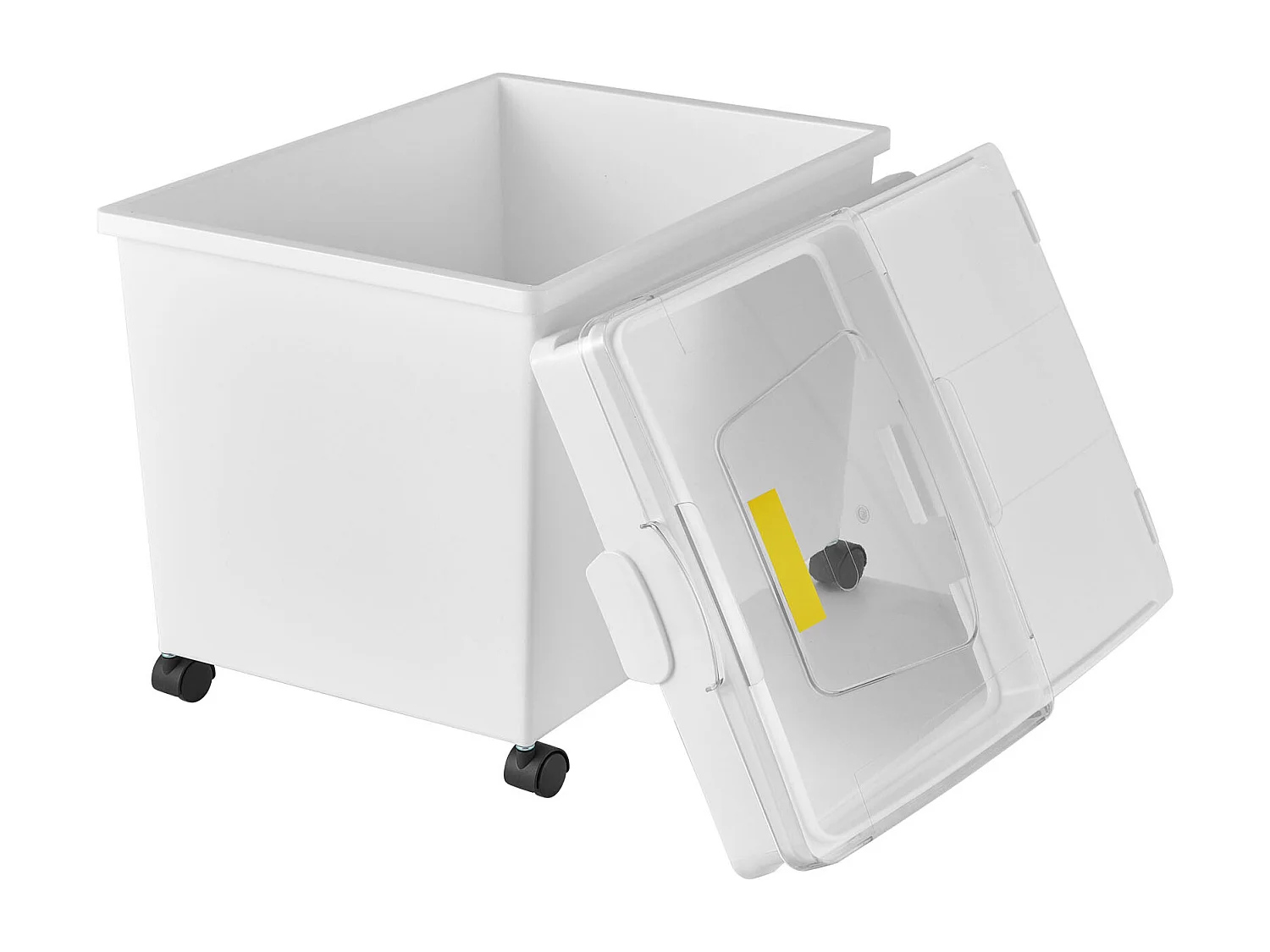 Ensemble de Bacs à Ingrédients SucceBuy, 40L, Bacs de Stockage de Farine avec Roulettes, 3 Pièces, Blanc