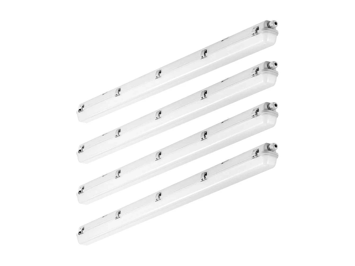Lampes LED Étanches à la Vapeur SucceBuy, 60 W, 7400 lm, 5000 K, Lot de 4