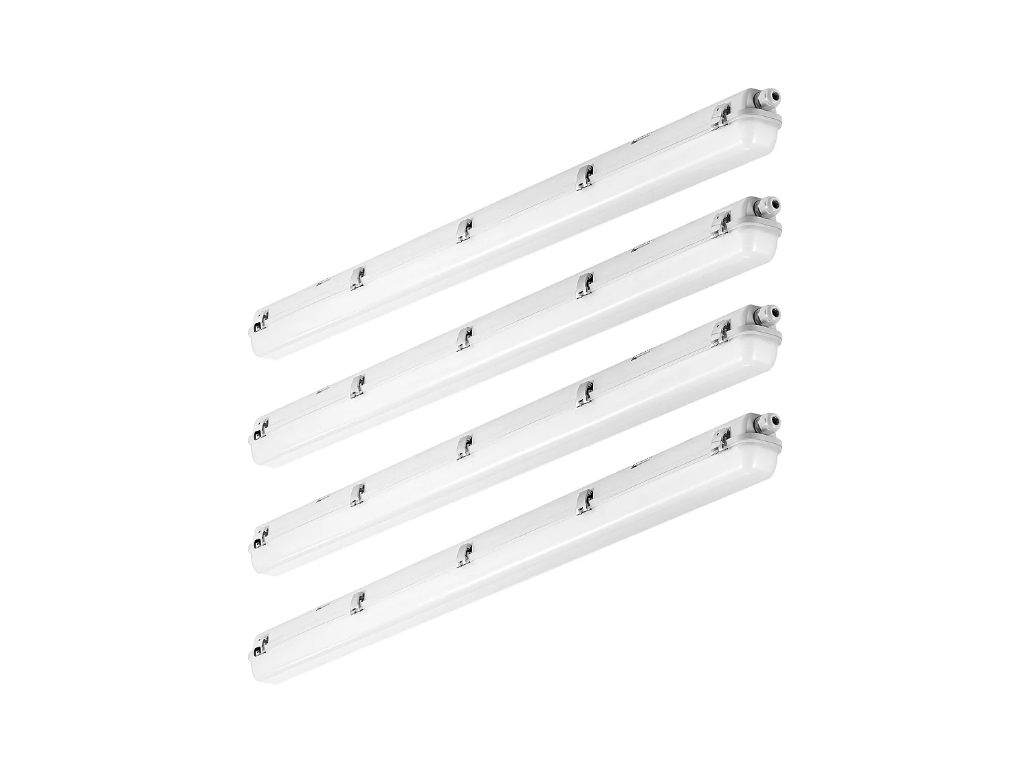 Dampdichte LED-Lampen SucceBuy, 60 W, 7400 lm, 5000 K, Set van 4