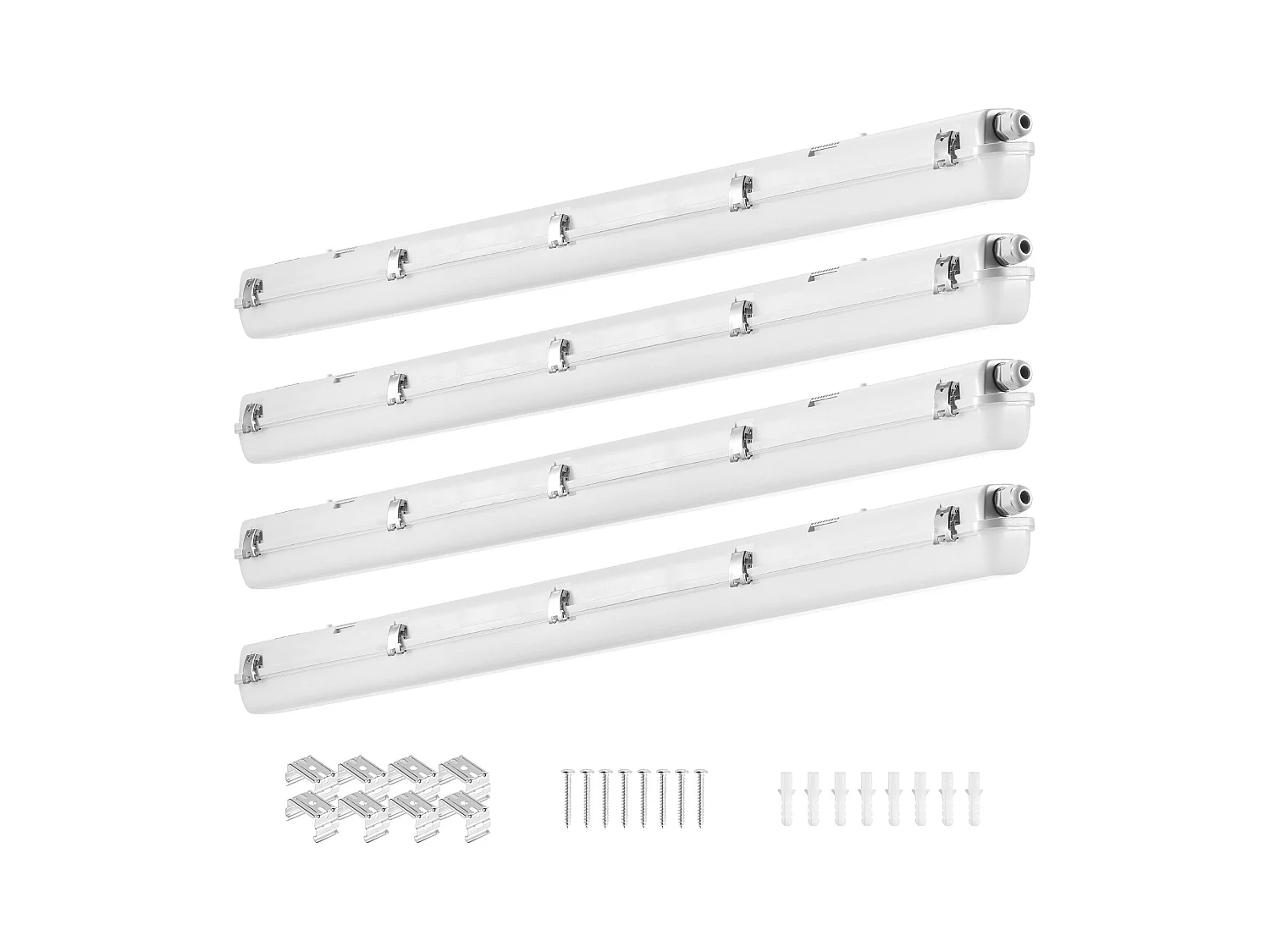 Lampes LED Étanches à la Vapeur SucceBuy, 60 W/50 W/40 W, 5400-7400 lm, Lot de 4