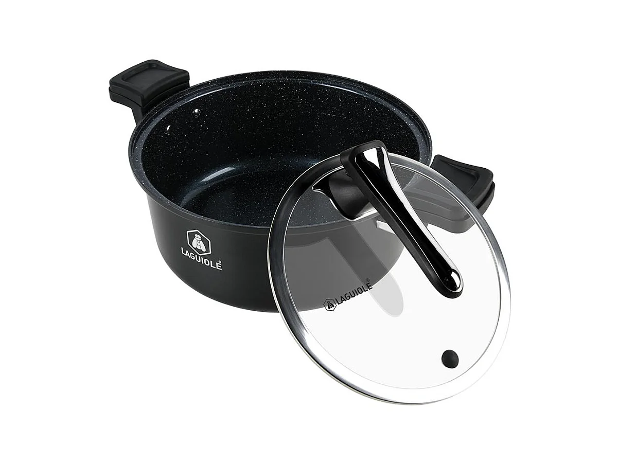 Cuiseur noir 28cm - "Temps de cuisson rapide"