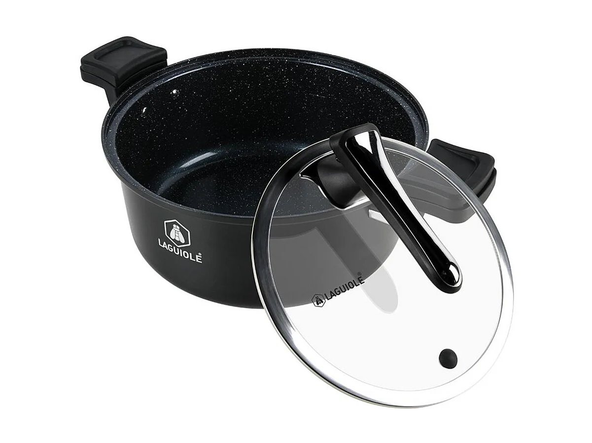 Cuiseur noir 28cm - "Temps de cuisson rapide"