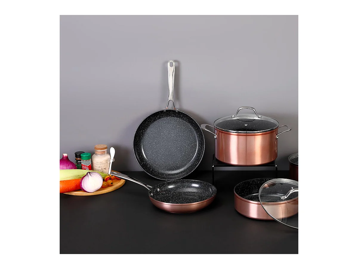 Set de 3 poêles 20/24/28cm Greblon céramique - "Elégance"