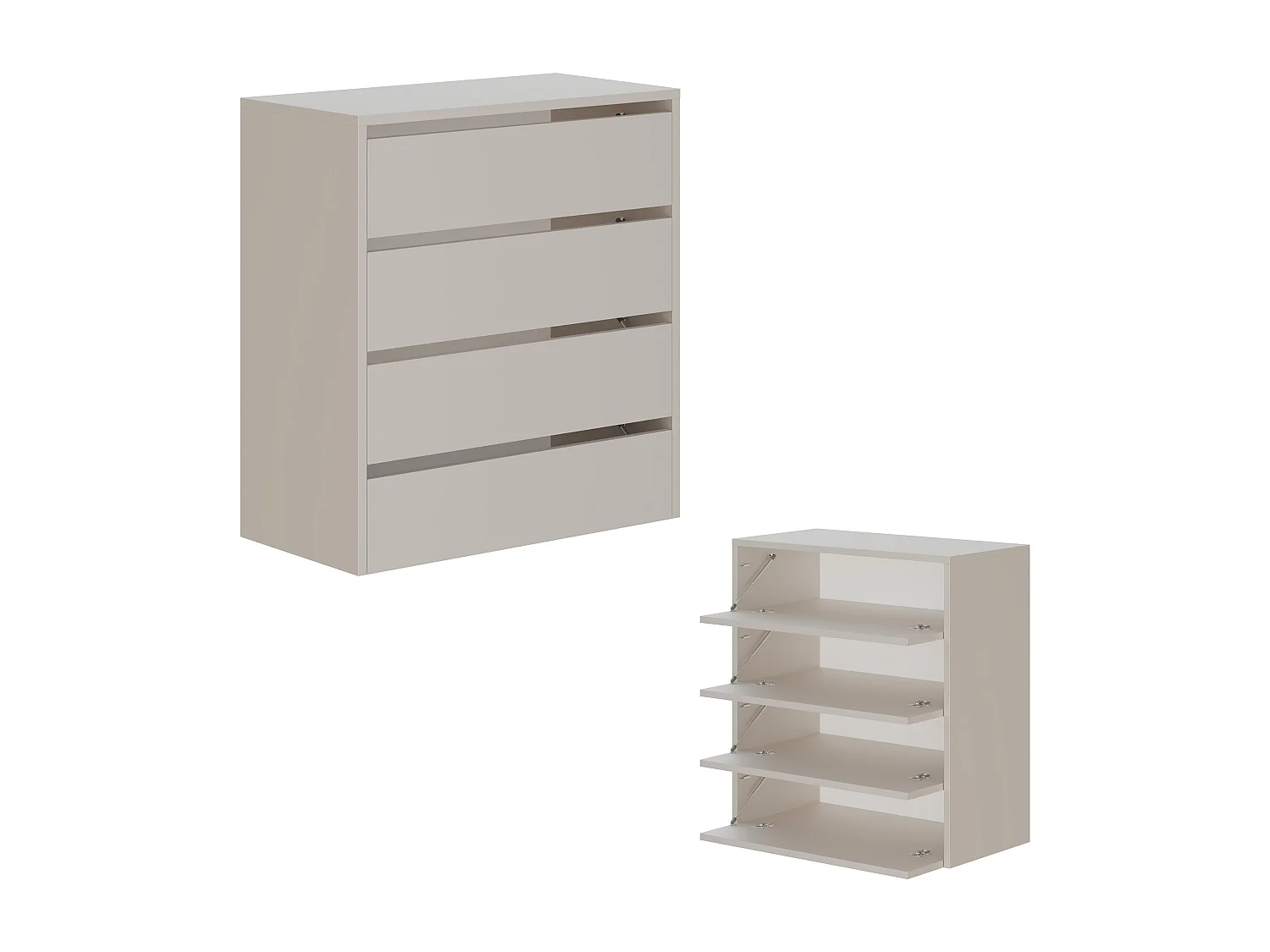 Schuhschrank 80 cm – Schuhkommode mit 2/4 Klappen, Flurkommode, Stauraum für bis zu 16 Paar Schuhe