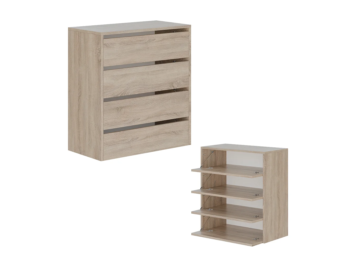 Zapatero de 80 cm – armario para zapatos con 2/4 puertas abatibles, cómoda de entrada, almacenamiento para hasta 16 pares