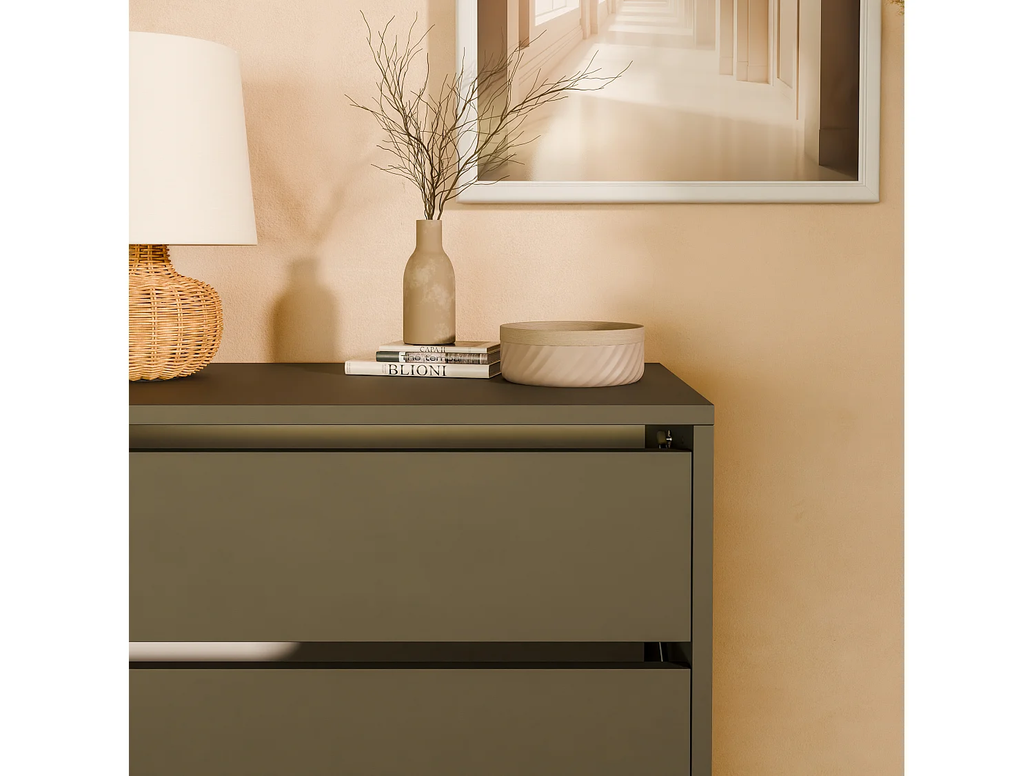 Schuhschrank 80 cm – Schuhkommode mit 2/4 Klappen, Flurkommode, Stauraum für bis zu 16 Paar Schuhe