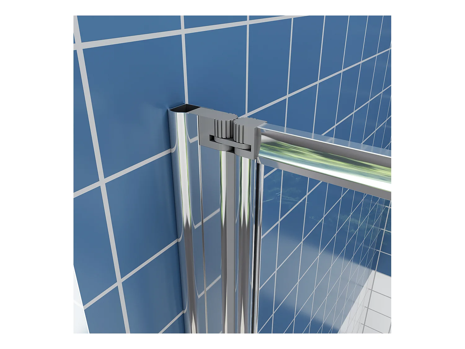 120*140cm Duschwannenaufsatz Faltwand mit Elektrophorese weiß