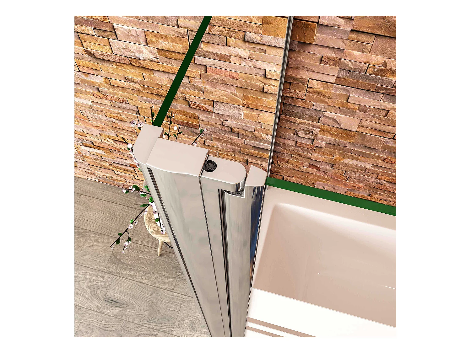 6mm Nano ESG  Glas Glaswand Badewannenaufsatz mit Seitenwand