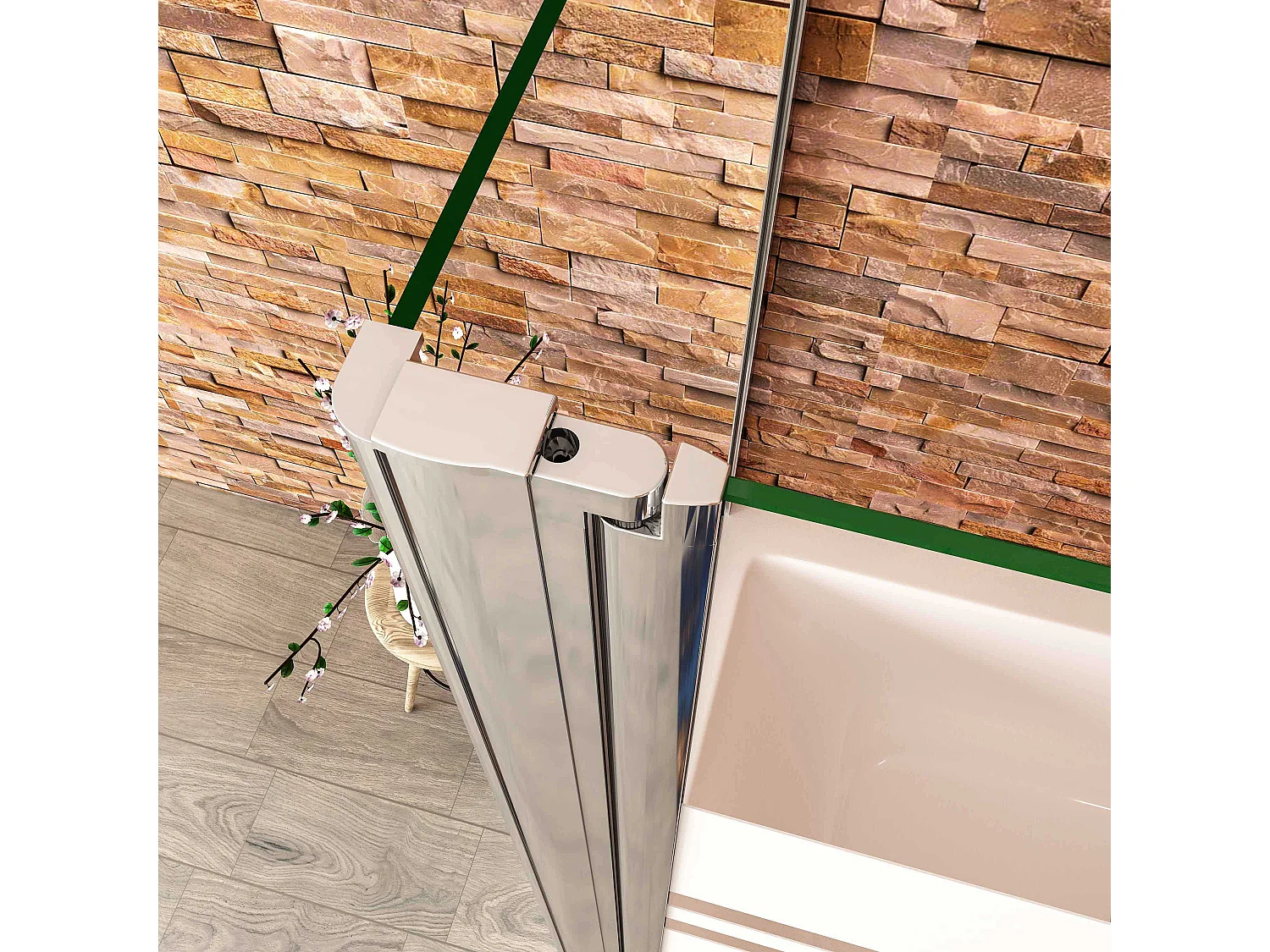 6mm Nano ESG  Glas Glaswand Badewannenaufsatz mit Seitenwand