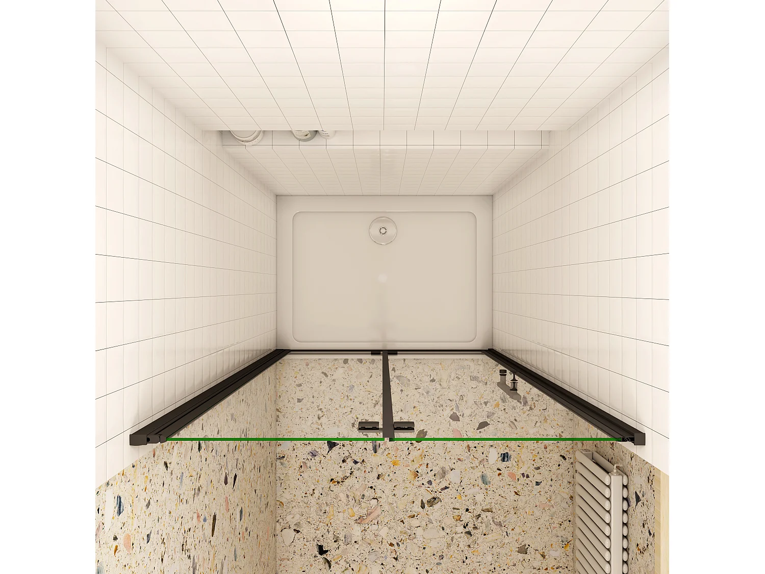 195cm Duschewand mit NANO-Beschichtung Duschabtrennung Faltwand