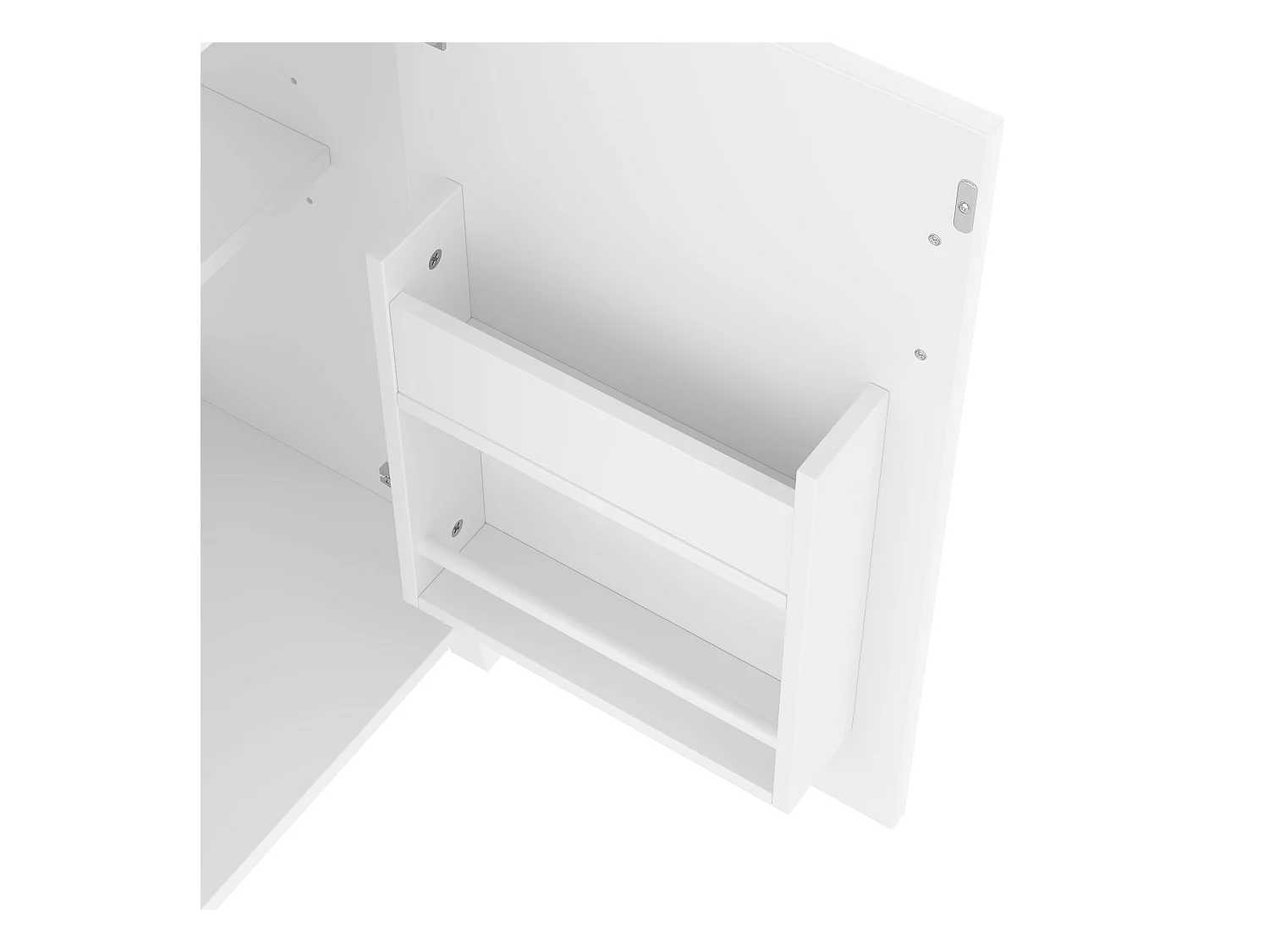 Meuble de salle de bain sur pied - avec une vasque en céramique - 1 porte - étagères réglables - Blanc(robinet non inclus)