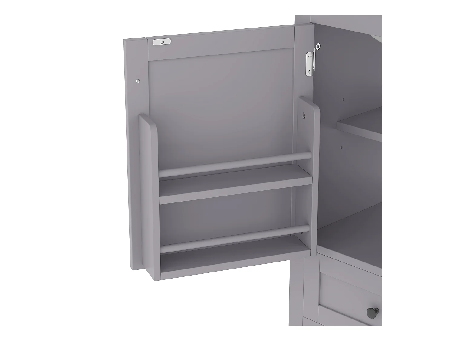 Meuble de salle de bain sur pied - avec une vasque en céramique - 1 porte et 1 tiroir - Gris(robinet non inclus)