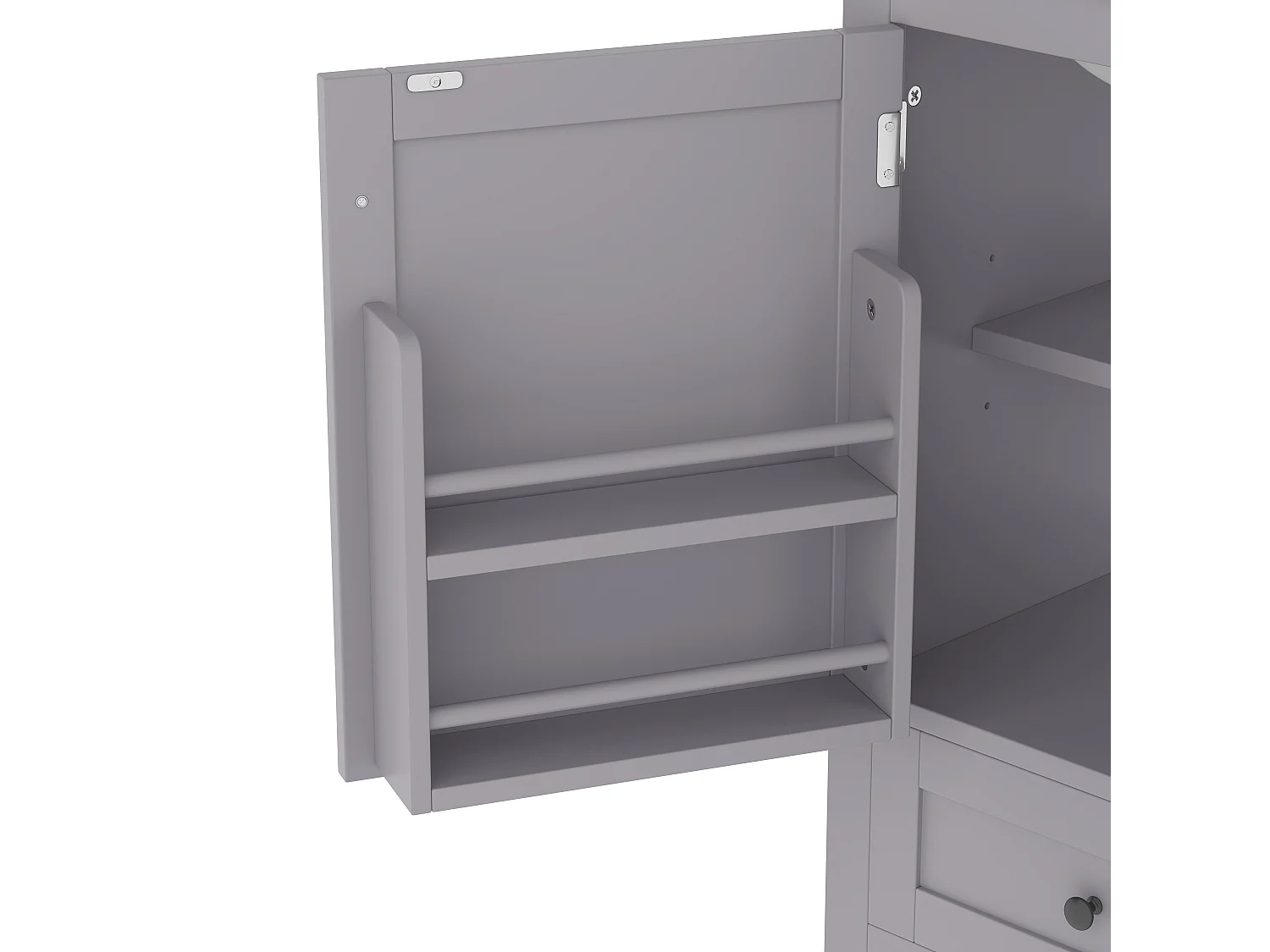 Meuble de salle de bain sur pied - avec une vasque en céramique - 1 porte et 1 tiroir - Gris(robinet non inclus)