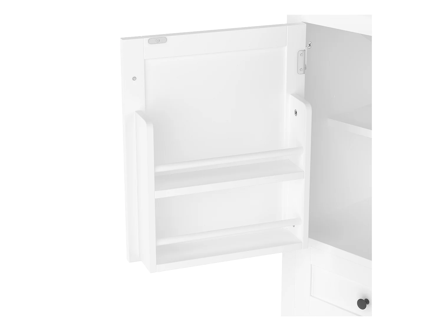 Meuble de salle de bain sur pied - avec une vasque en céramique - 1 porte et 1 tiroir - Blanc(robinet non inclus)