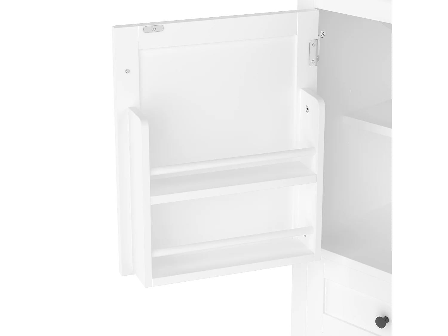 Meuble de salle de bain sur pied - avec une vasque en céramique - 1 porte et 1 tiroir - Blanc(robinet non inclus)