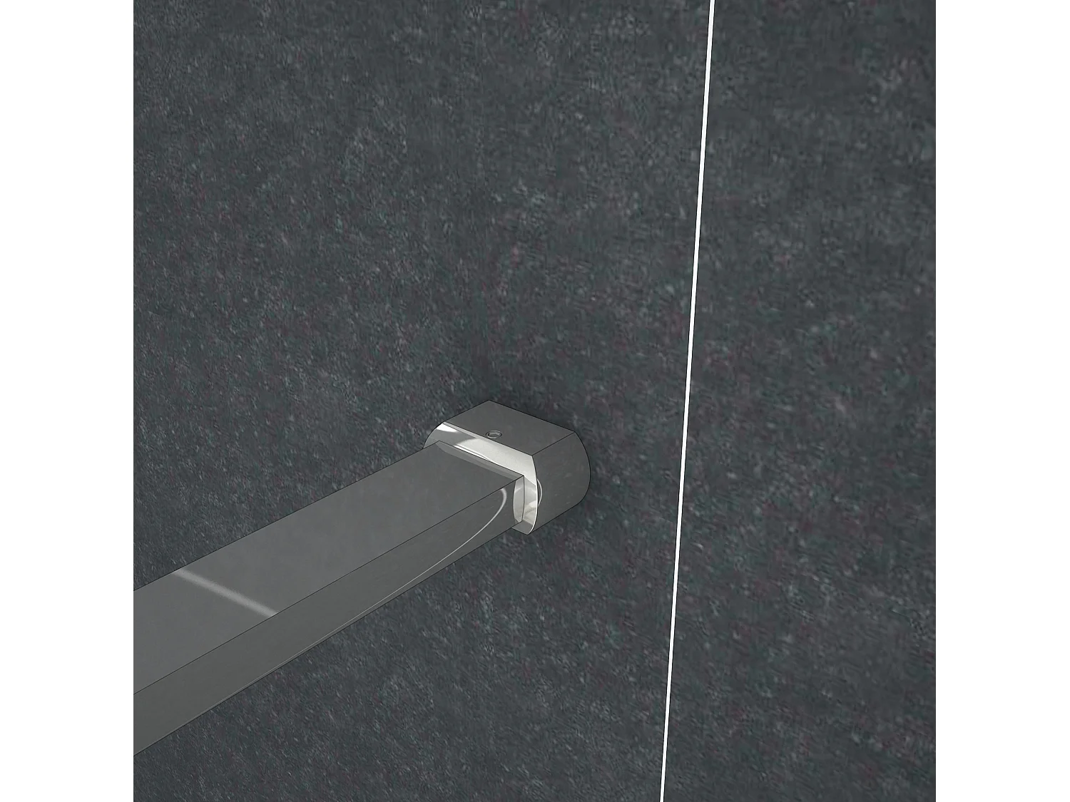 Inloopdouche-douchewand-walk in 8mm NANO EasyClean veiligheidsglas，90x200cm+N-vorm: 140 Stabilisatiestang,glanzend chroom profiel