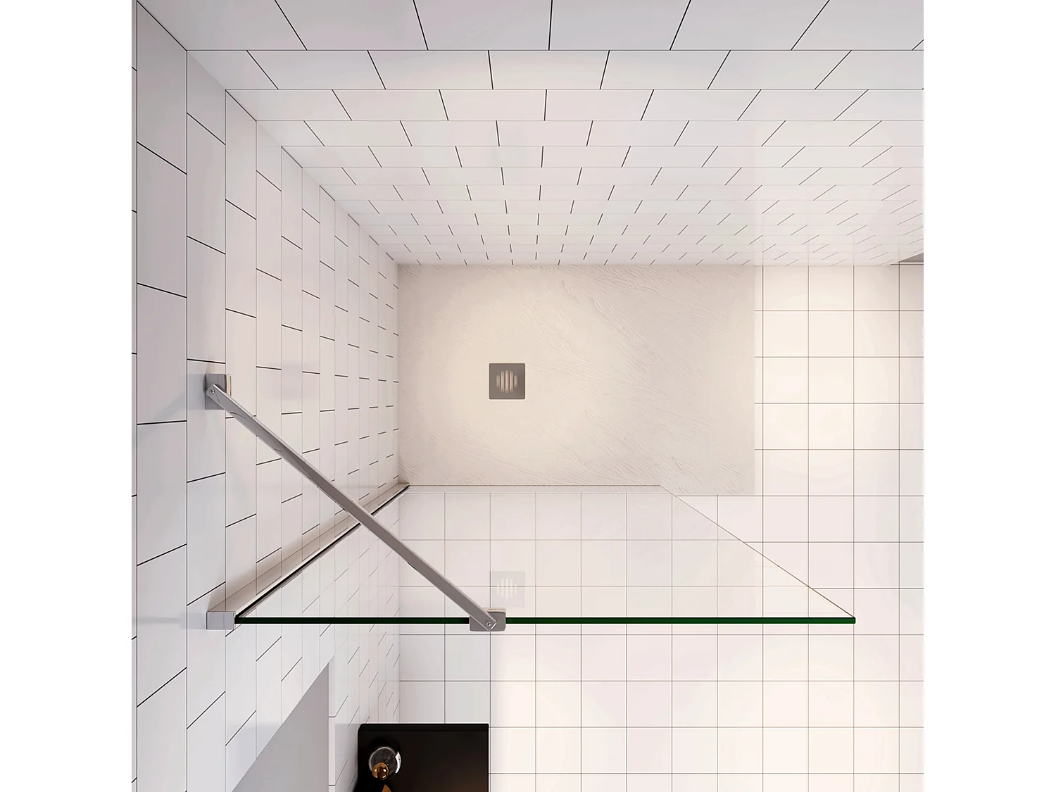 Douchewand Inloopdouche 72x195cm+45cm Stabilisatiestang,6mm NANO EasyClean veiligheidsglas,glanzend chroom profiel