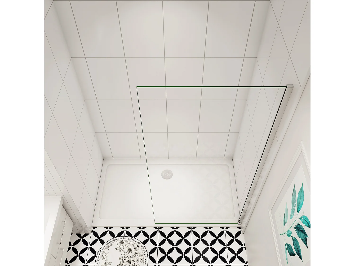 Inloopdouche-douchewand-walk in 80x200 cm, 10mm NANO EasyClean veiligheidsglas,glanzend chroom profiel