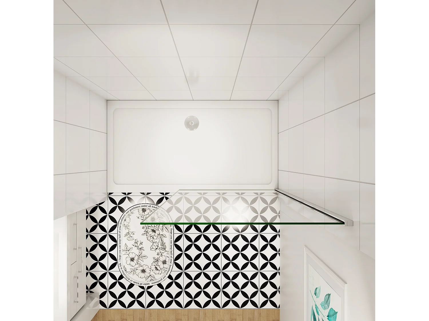 Inloopdouche-douchewand-walk in 80x200 cm, 10mm NANO EasyClean veiligheidsglas,glanzend chroom profiel