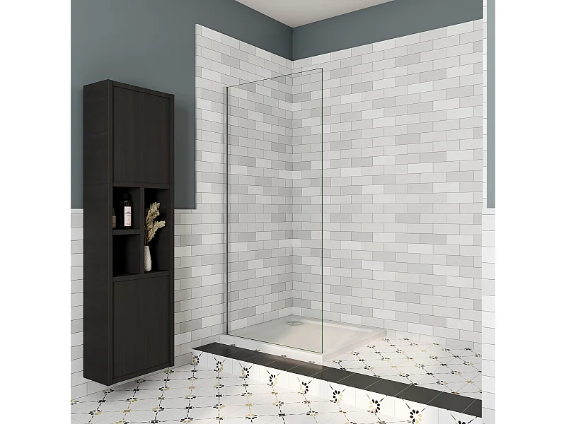 Douchewand Inloopdouche 76x195cm,6mm NANO EasyClean veiligheidsglas,glanzend chroom profiel