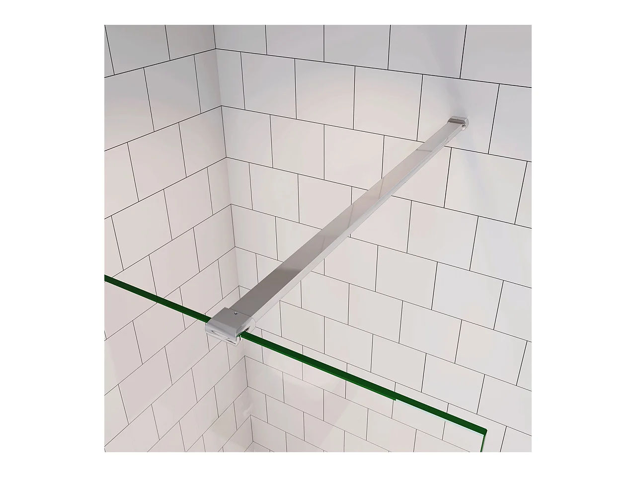 Douchewand Inloopdouche 76x185cm+N:140cm Stabilisatiestang,6mm nano veiligheidsglas Douchewand Inloopdouche,glanzend chroom profiel