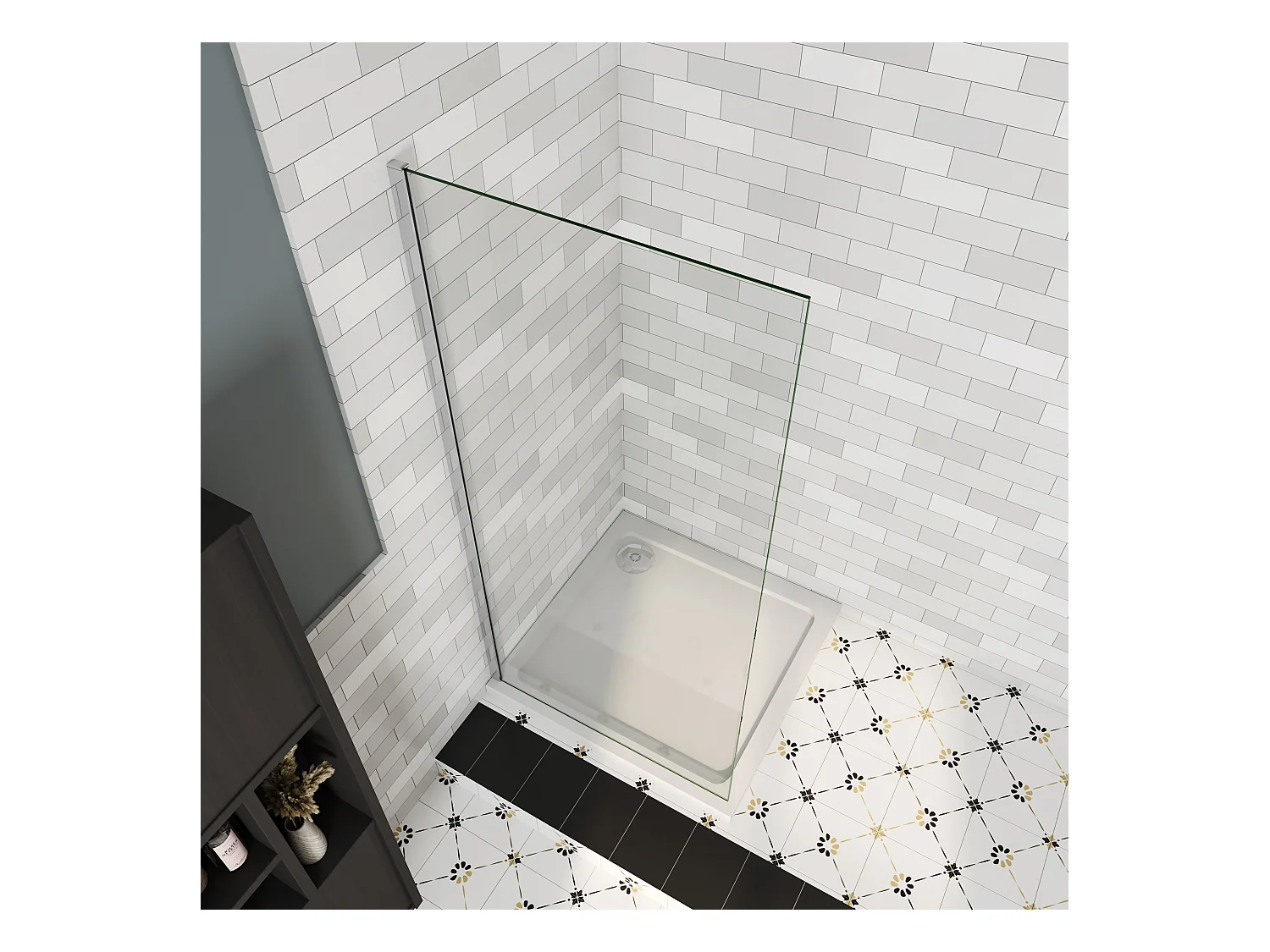 Douchewand Inloopdouche 86x195cm,6mm NANO EasyClean veiligheidsglas,glanzend chroom profiel