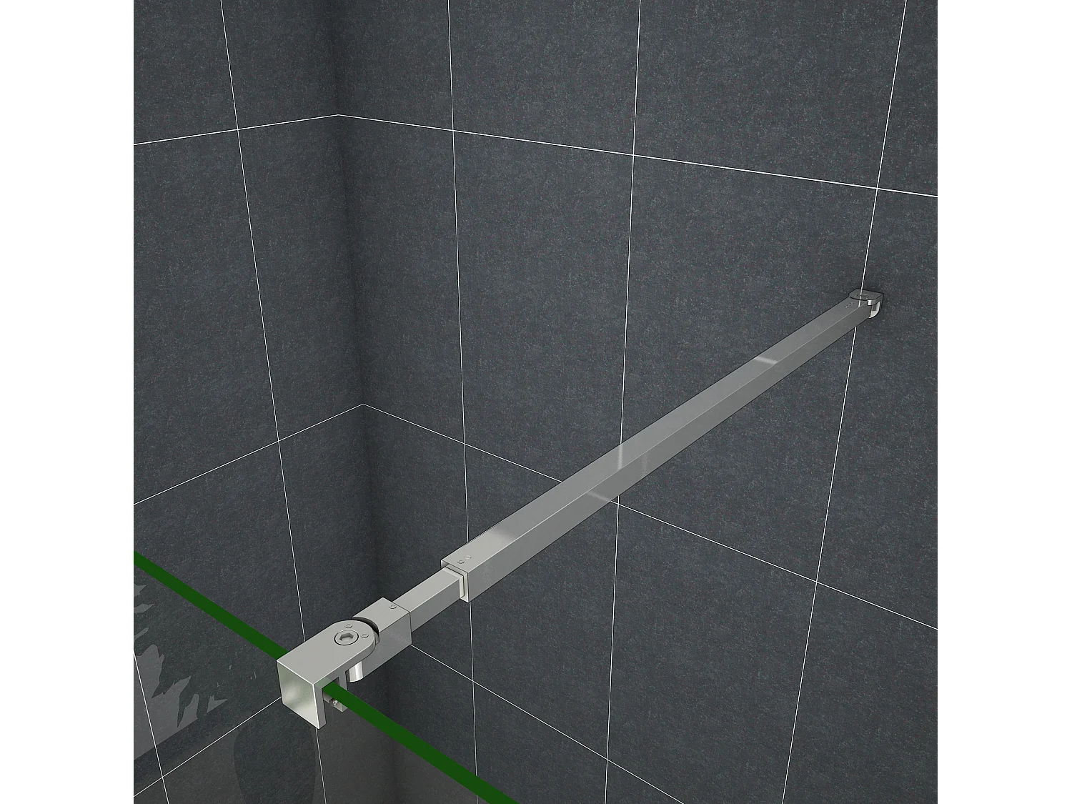 Inloopdouche-douchewand-walk in 8mm NANO EasyClean veiligheidsglas，130x200cm+73-120cm Stabilisatiestang,glanzend chroom profiel