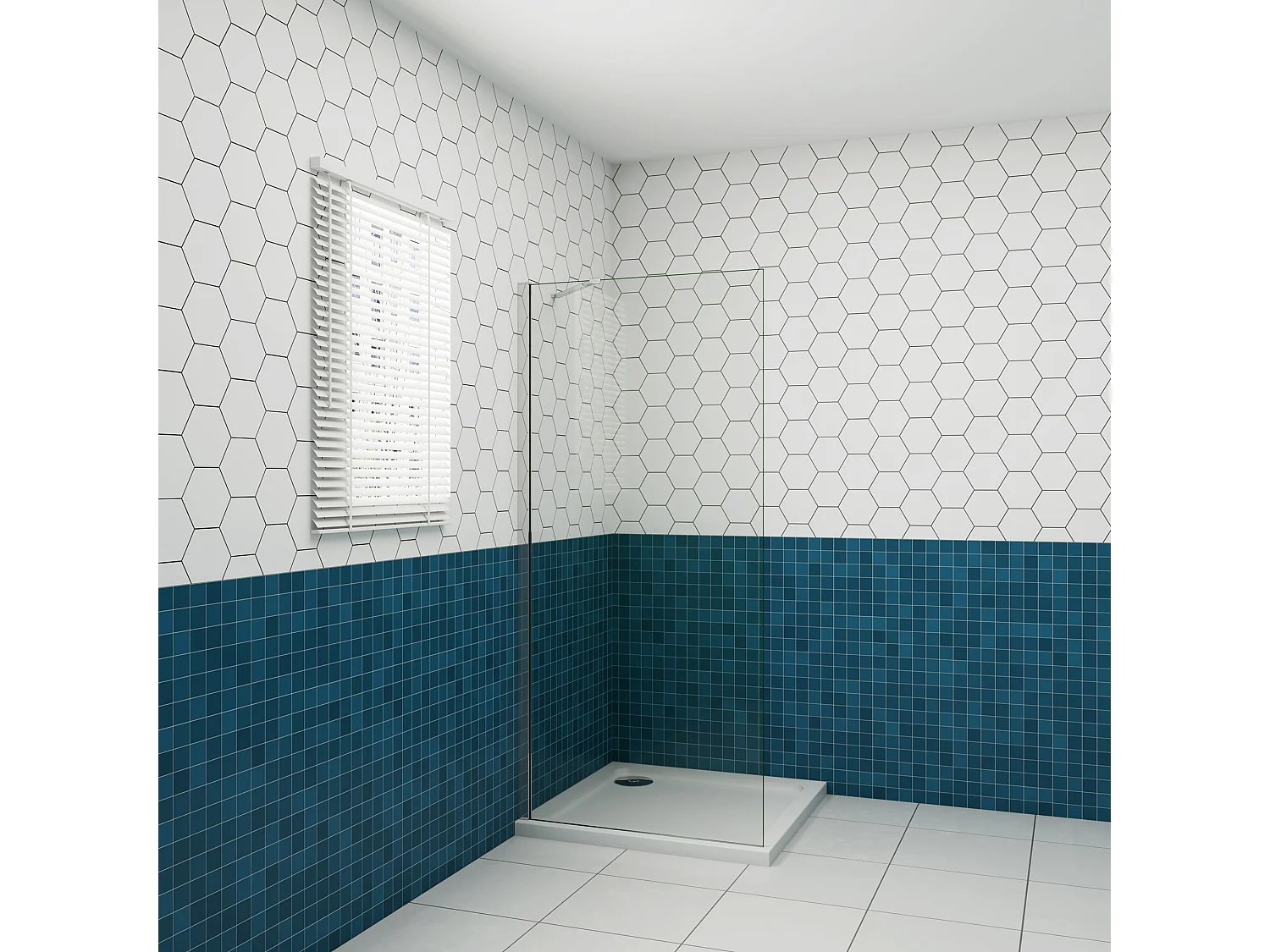 Douchewand Inloopdouche 72x185cm+50cm Stabilisatiestang,6mm NANO EasyClean veiligheidsglas,glanzend chroom profiel