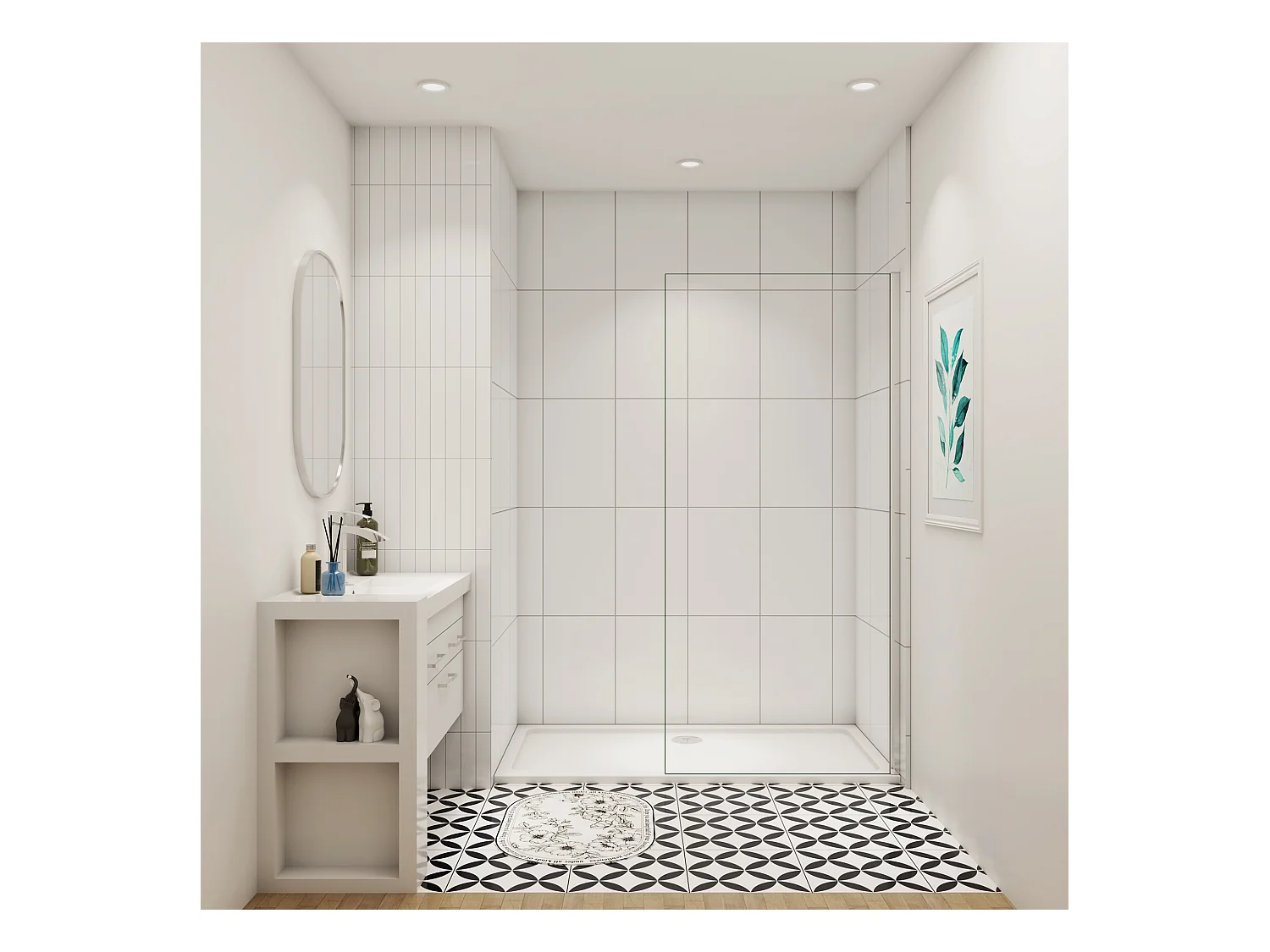 Inloopdouche-douchewand-walk in 85x200 cm, 8mm NANO EasyClean veiligheidsglas,glanzend chroom profiel