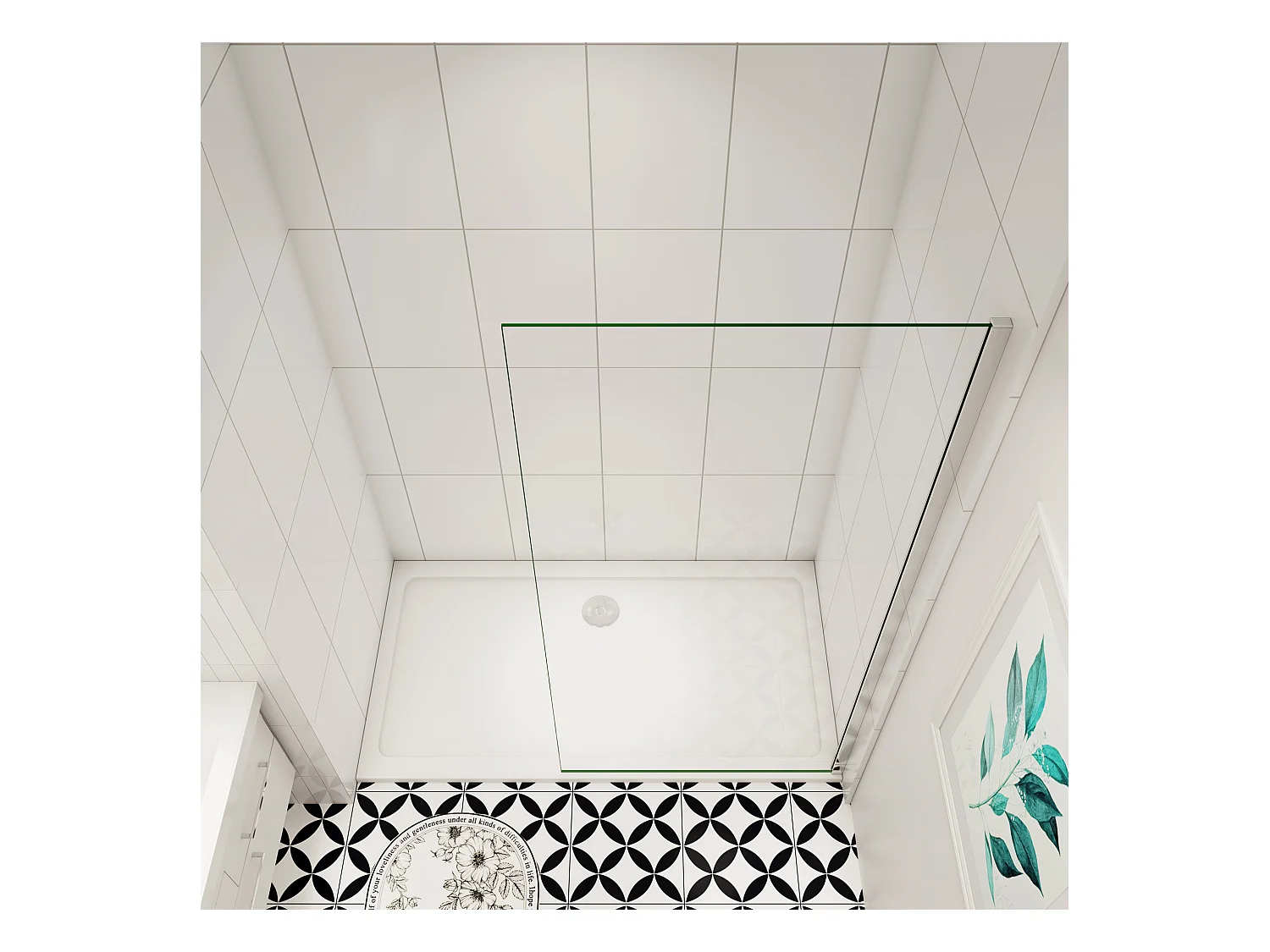 Inloopdouche-douchewand-walk in 85x200 cm, 8mm NANO EasyClean veiligheidsglas,glanzend chroom profiel